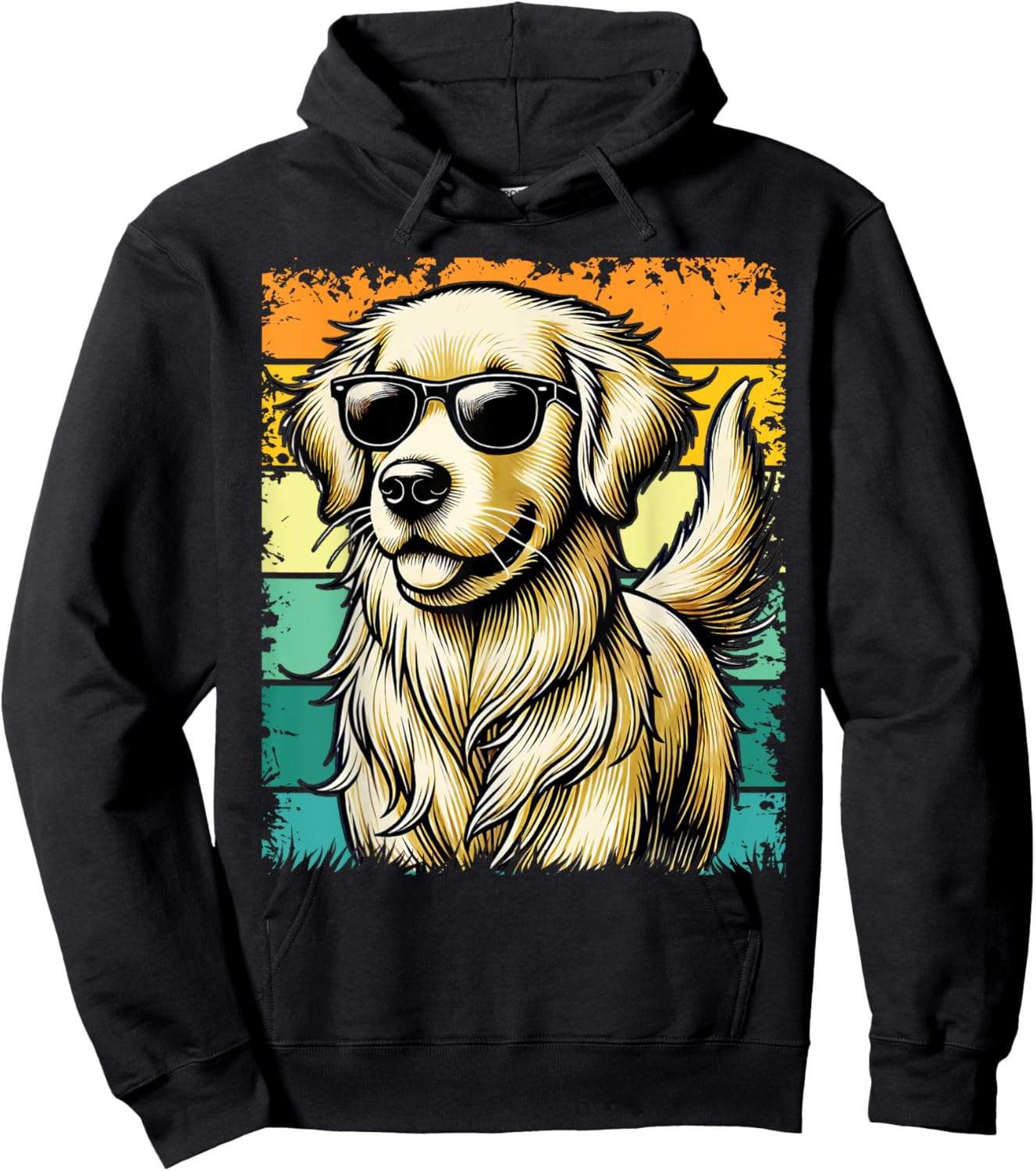 Golden Retriever for Kids Boys Girls Sunglasses Pet Hoodie - Hoodie | Black