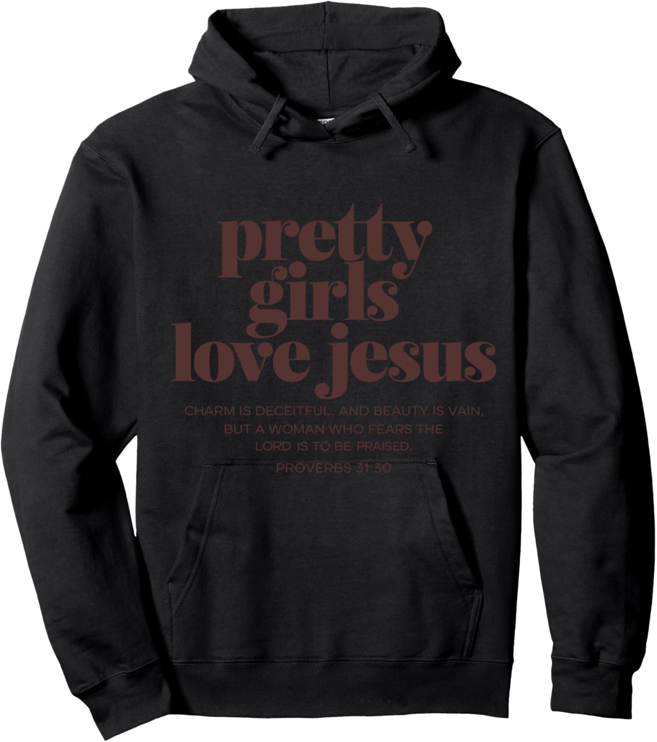 Pretty Girls Love Jesus - Christian Girls Vintage Graphic Hoodie - Hoodie | Black