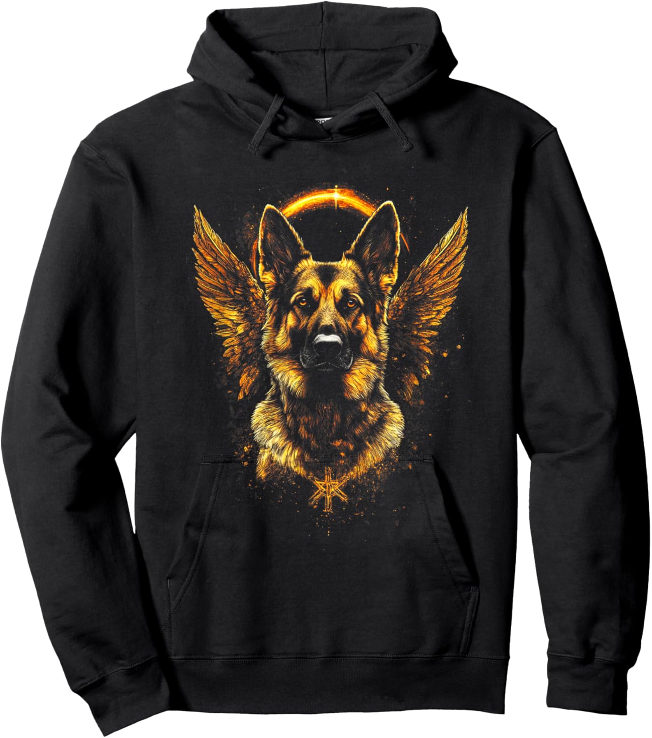 German Shepherd Angel Wings German shepherd art Hoodie - Hoodie | Black