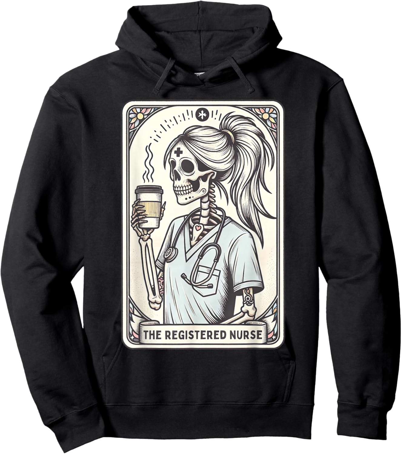 The Registered Nurse Tarot Card Skeleton RN Nursing Doctor Hoodie - Hoodie | Black