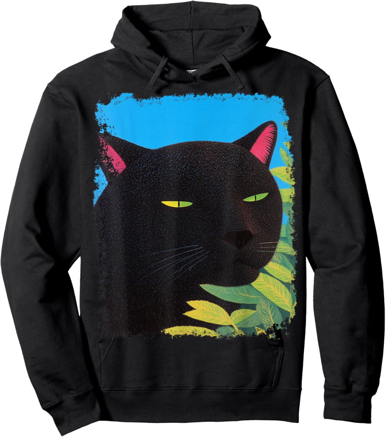 Fashion Pop Art Cat Panther Black Hoodie - Hoodie | Black