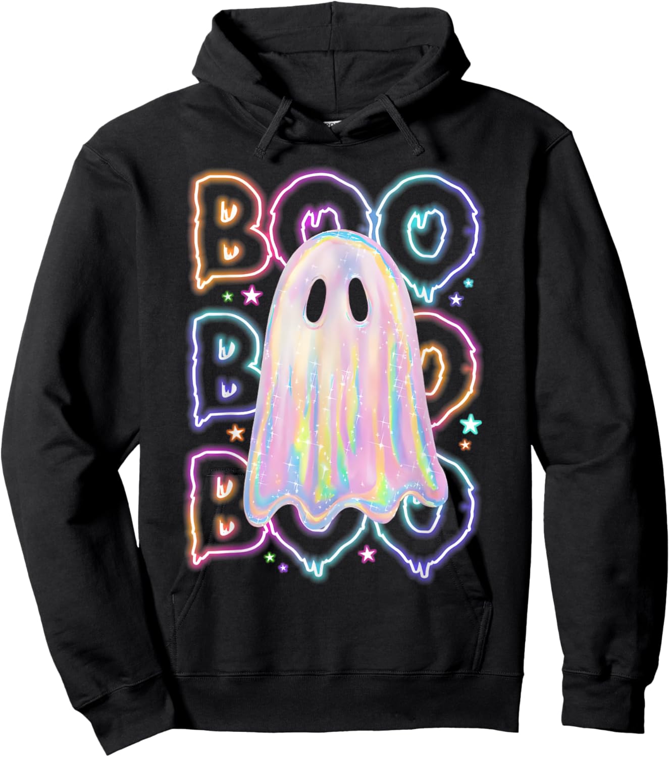 Cute Colorful Boo Ghost Boujee Halloween Costume Kid Toddler Hoodie - Hoodie | Black