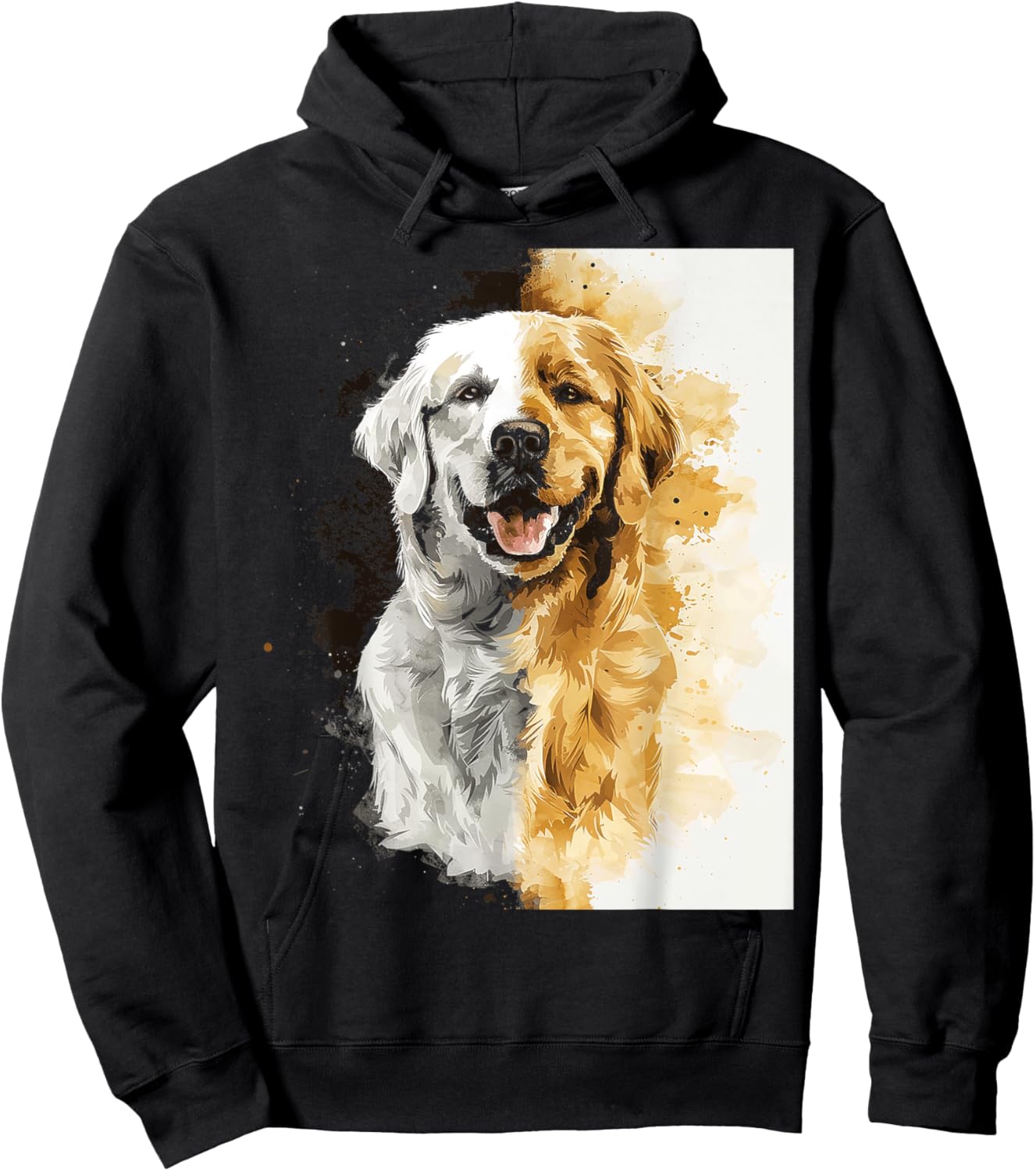 Golden Retriever Dog Motif Pet Art Golden Retriever Women Kids Hoodie - Hoodie | Black