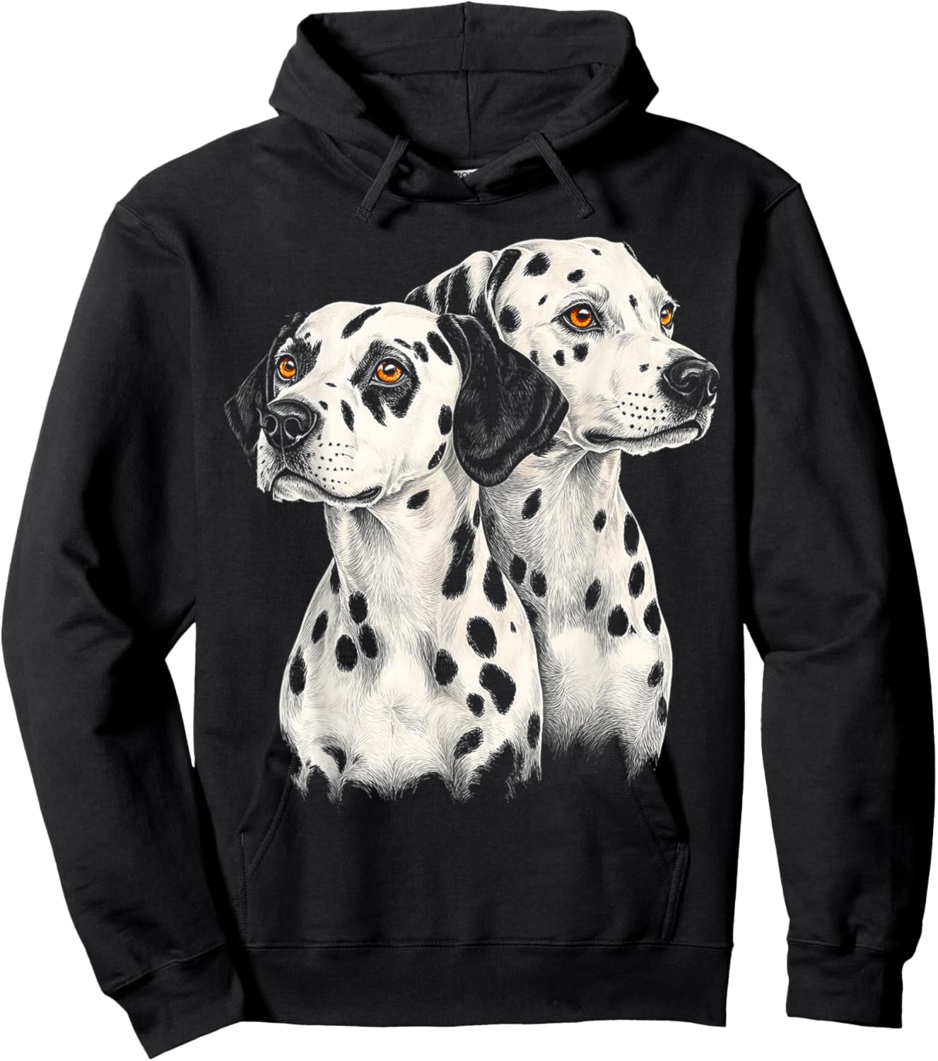 Dalmatian Dog Motif Pet Illustration Dalmatian Hoodie - Hoodie | Black