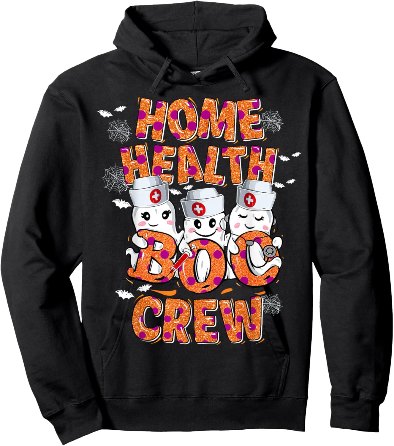 Home Health Nurse Halloween shirt Home Health Boo Crew Hoodie - Hoodie | Black