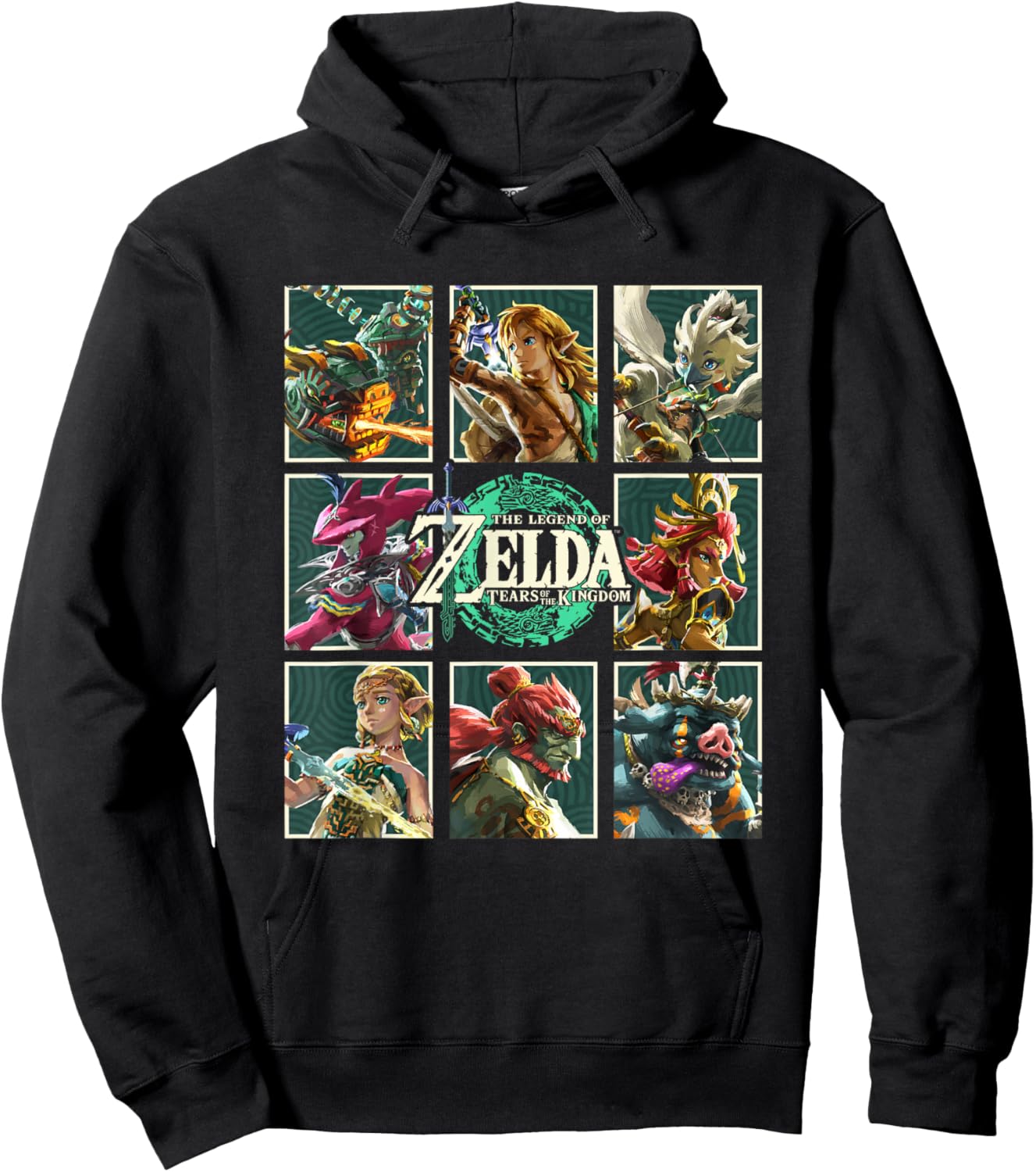 The Legend of Zelda Tears of The Kingdom Character Box Up Hoodie - Hoodie | Black