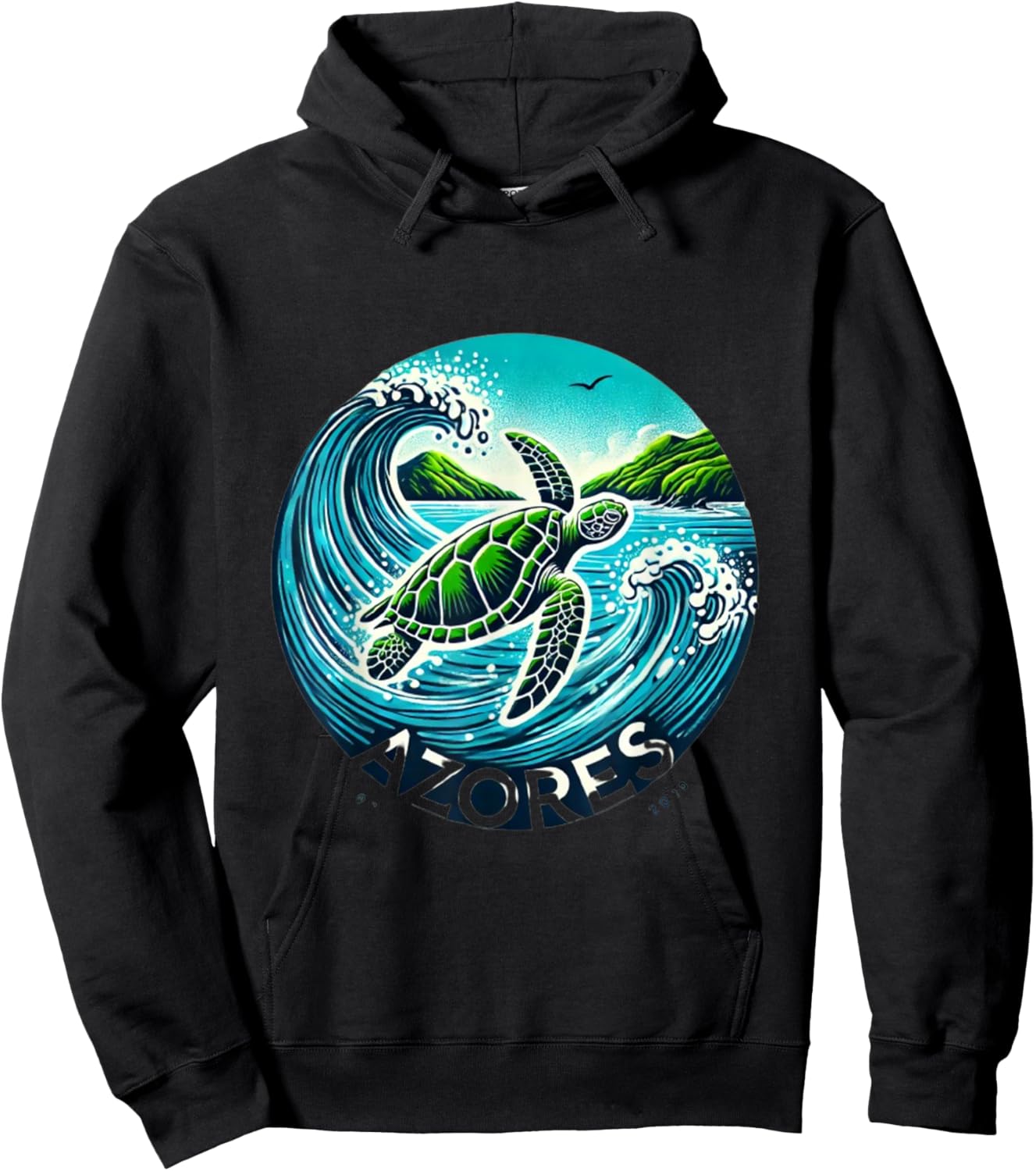 The Azores Islands of Portugal SEa Turtle Hoodie - Hoodie | Black