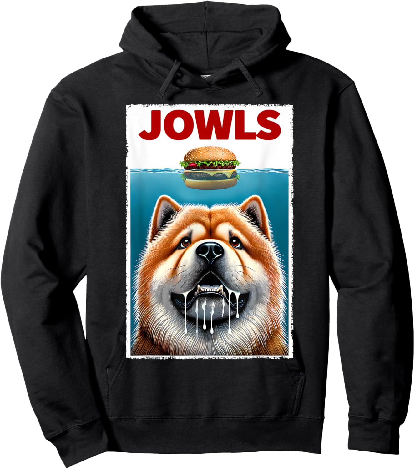 Funny Chow Chow and Hamburger Parody Jowls Dog Lover Women Kids Hoodie - Hoodie | Black
