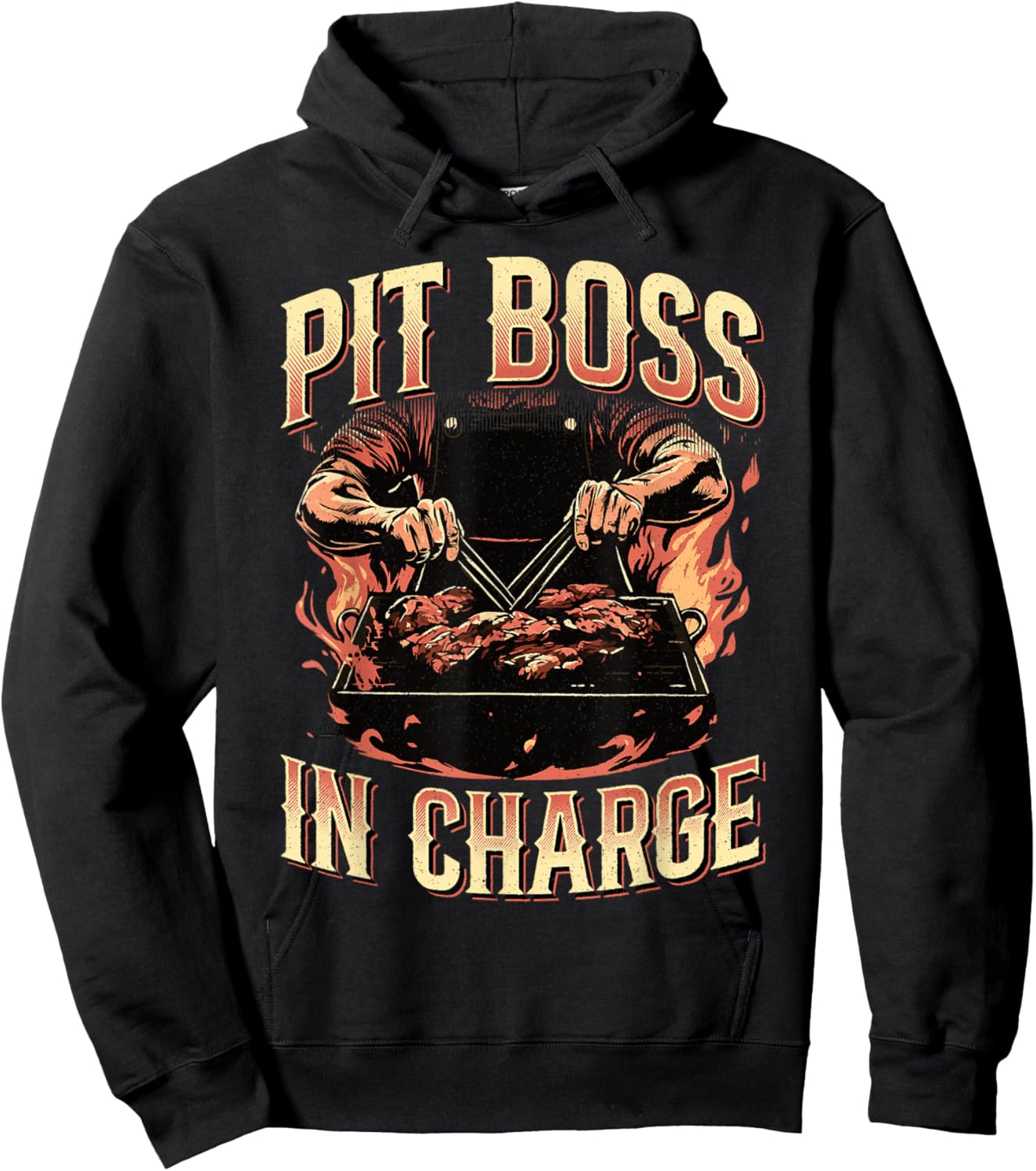 Pit Boss In Charge BBQ Grill Masters Pitmaster Meat Smoker Hoodie - Hoodie | Black