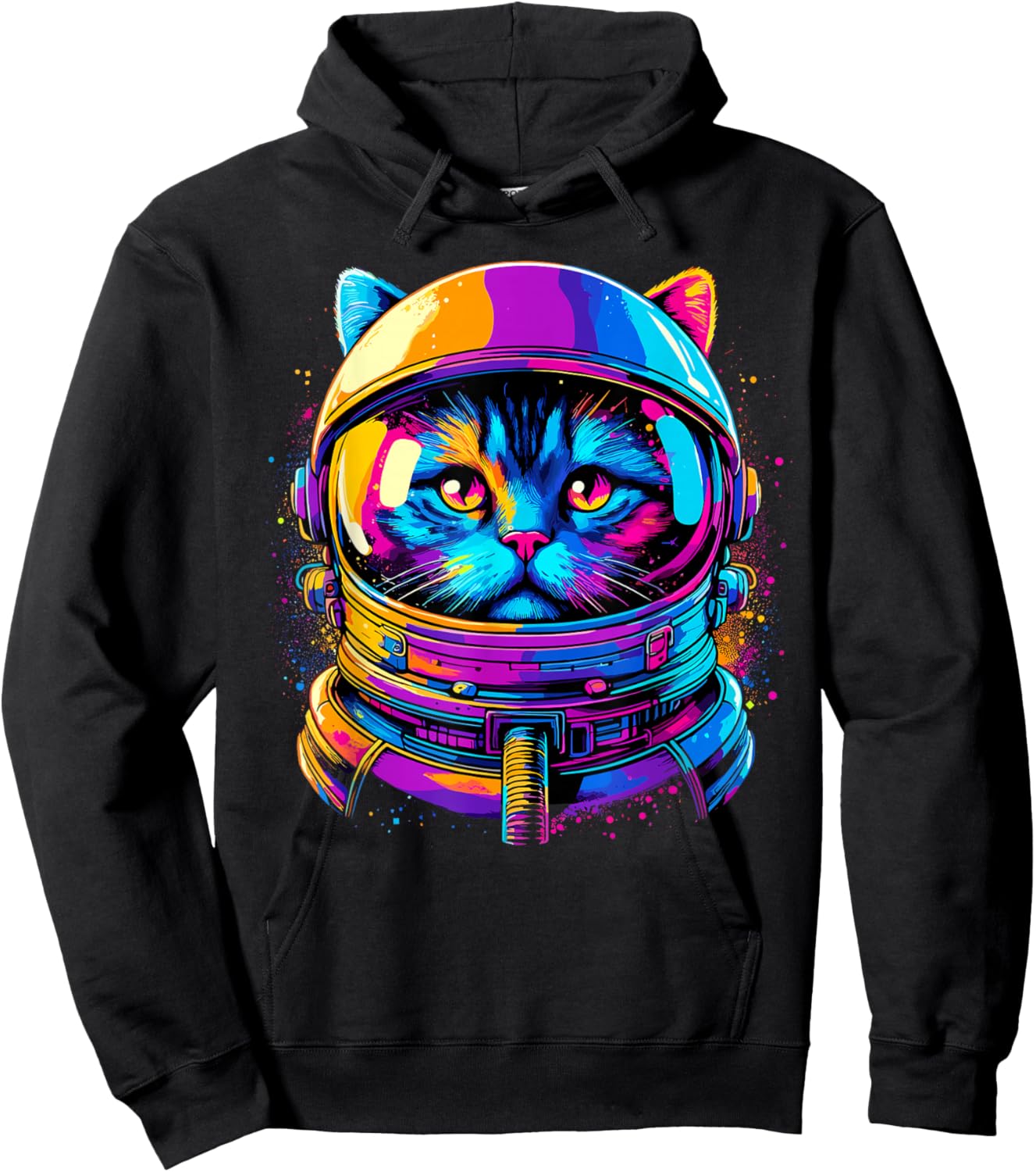 Cat Galaxy Astronaut Cat Space Hoodie - Hoodie | Black
