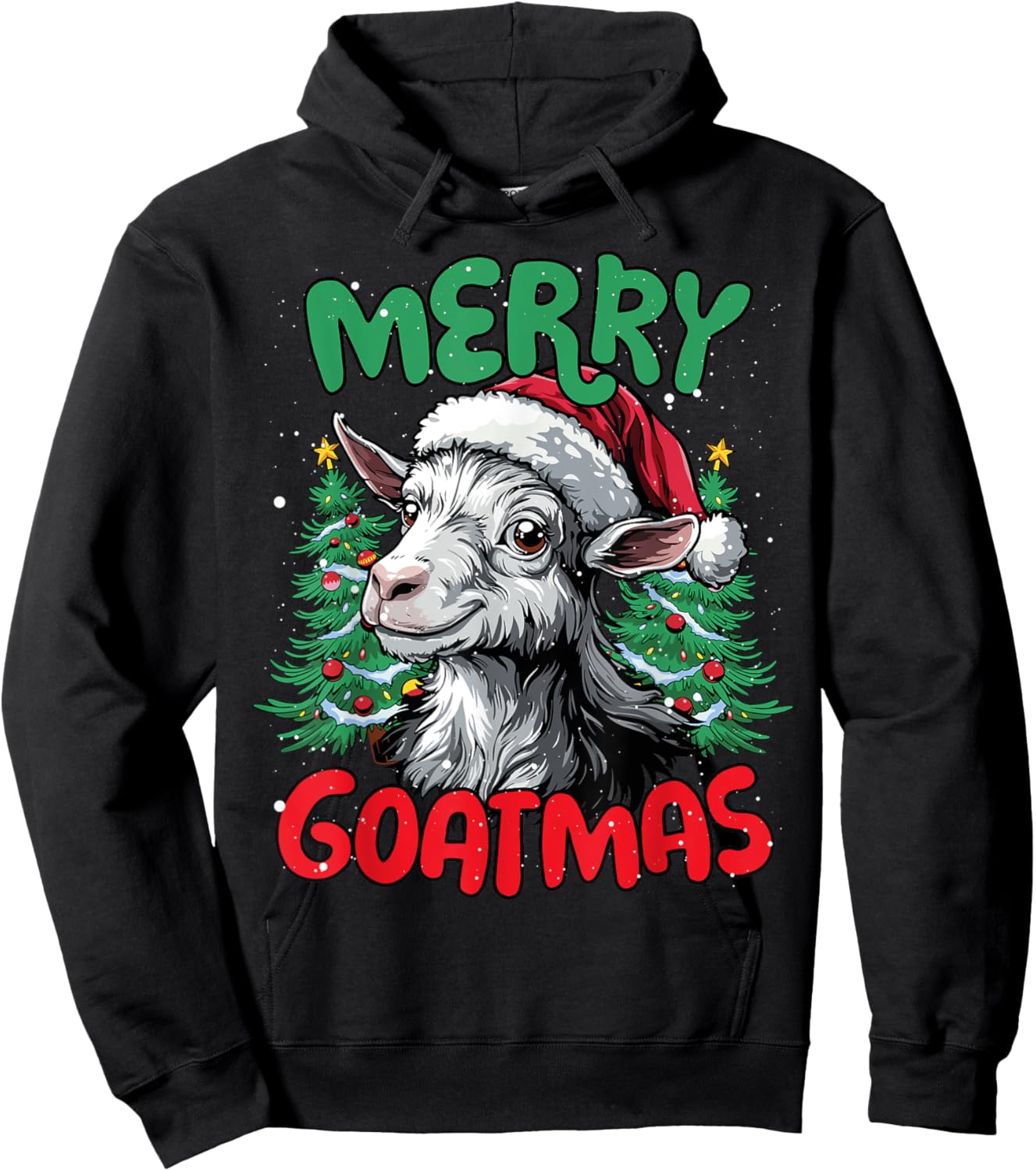 Merry Goatmas Funny Christmas Duck Lover Hoodie - Hoodie | Black