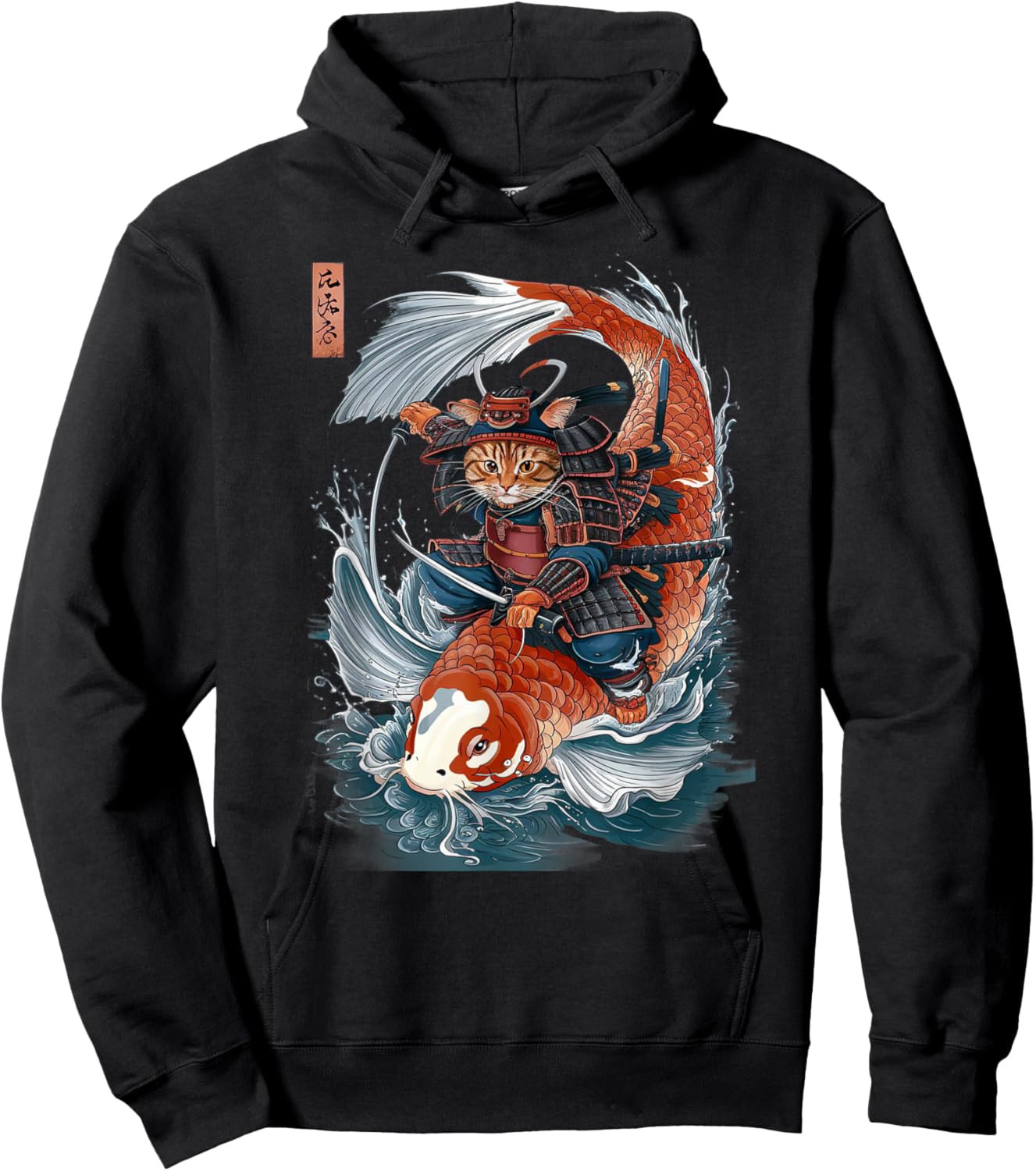 Samurai Cat Ninja Aesthetic Japanese Katana Tokyo culture Women Kids Hoodie - Hoodie | Black