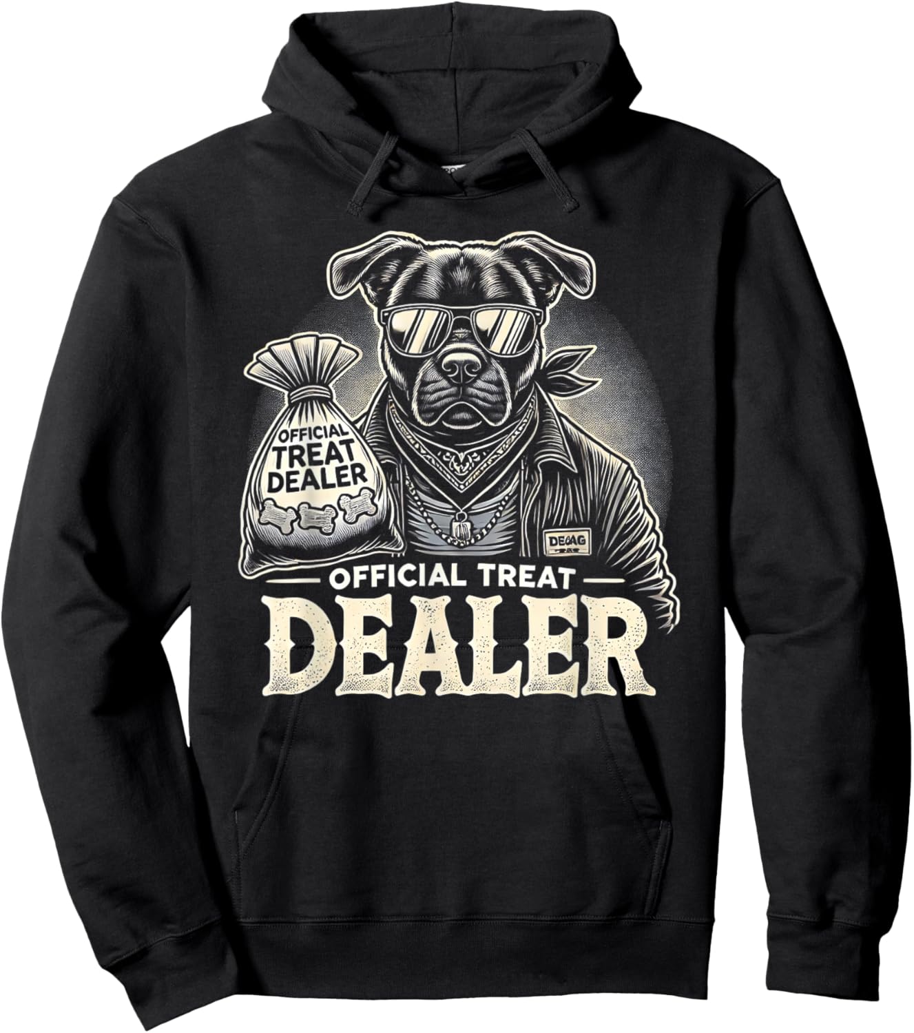 Dog Lover Official Treat Dealer Funny Pet Design Hoodie - Hoodie | Black