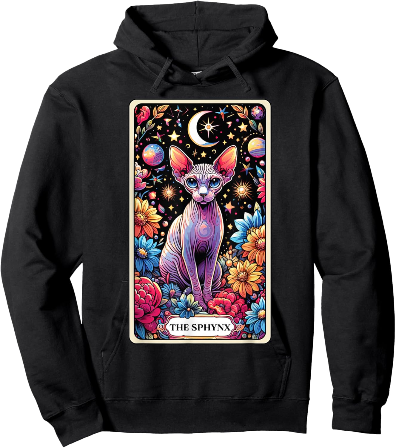 The Sphynx Cat Tarot Card Hoodie - Hoodie | Black