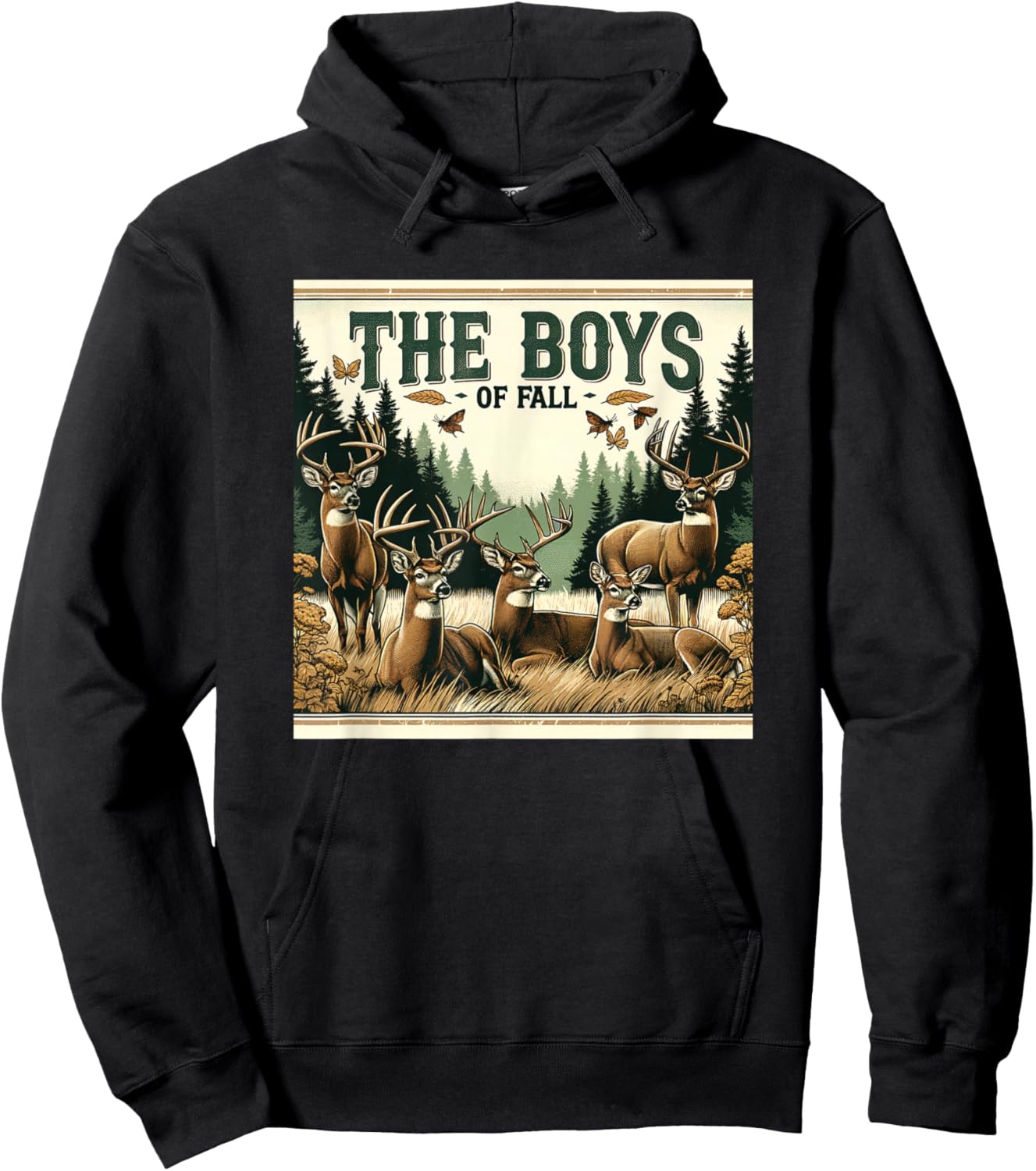 The Boys of Fall Rustic Deer Hunting Autumn Design Hoodie - Hoodie | Black