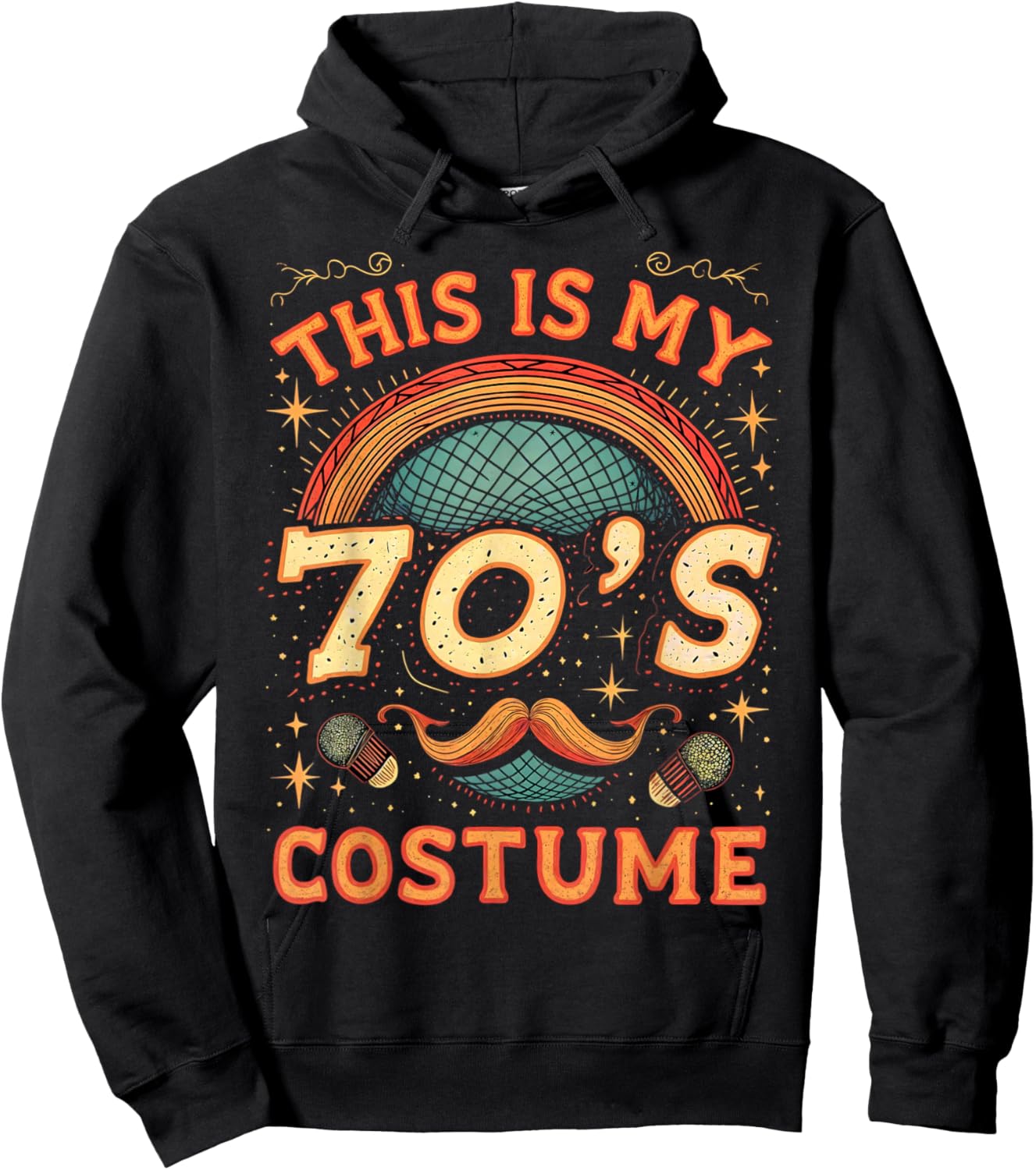 This Is My 70s Costume 70 Styles Men 70's Disco 1970s Outfit Hoodie - Hoodie | Black