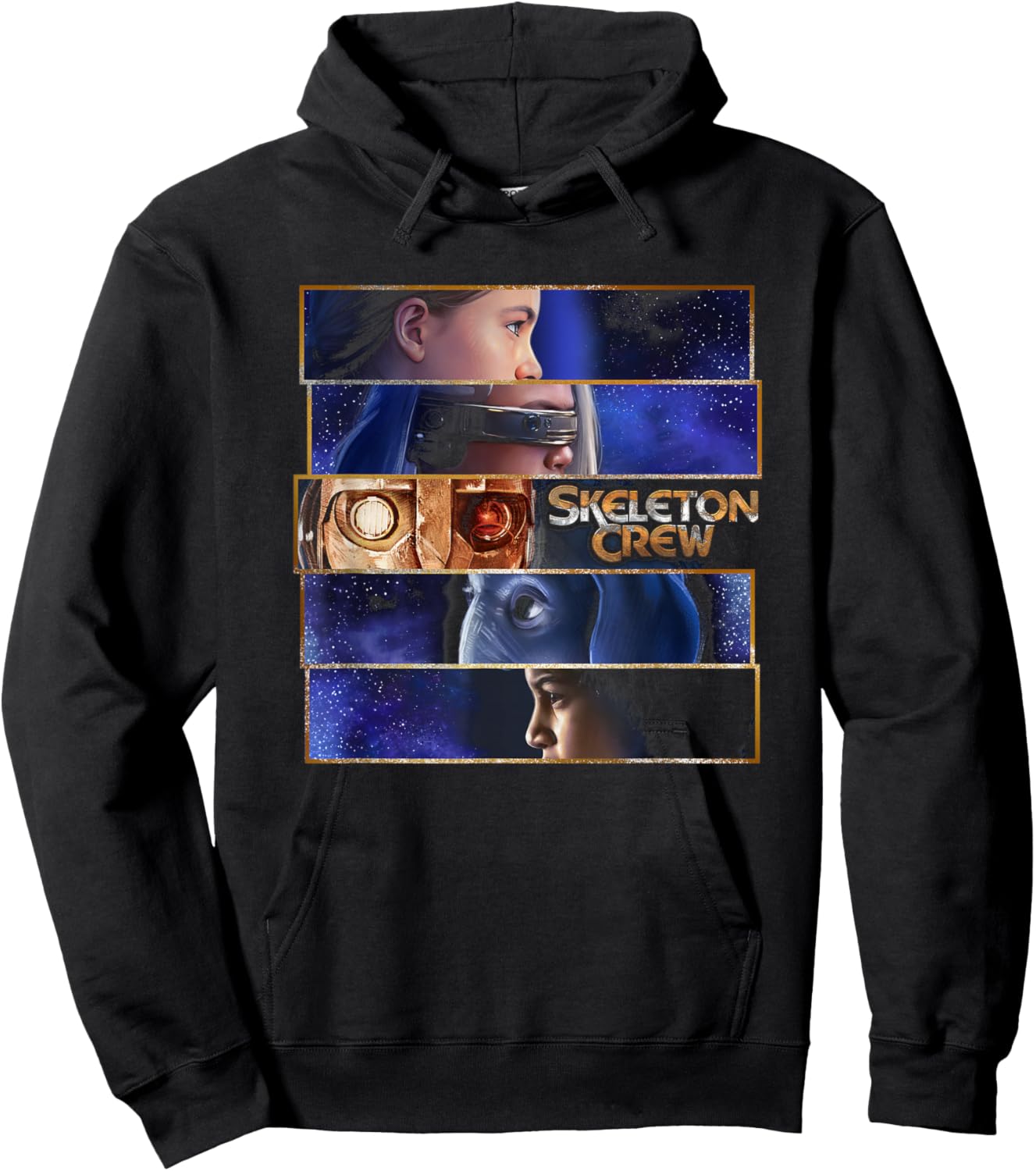 Star Wars Skeleton Crew Adventure Awaits Split Panels Hoodie - Hoodie | Black