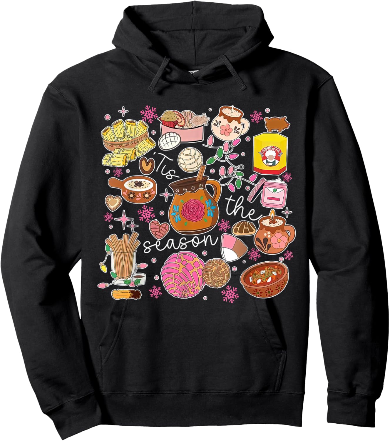 Tis The Season For Tamales Christmas Mexican Food Outfits Hoodie - Hoodie | Black