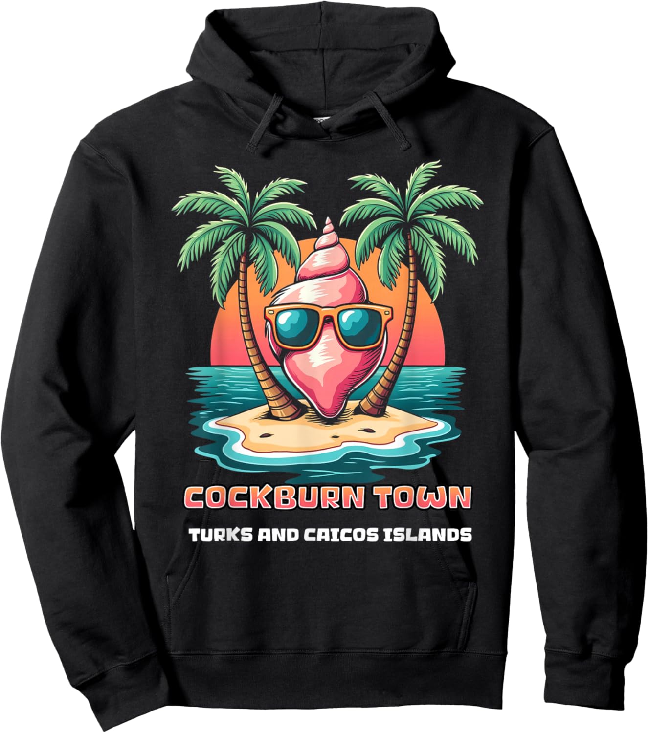 Cockburn Town Turks And Caicos Islands Beach Vacation Hoodie - Hoodie | Black