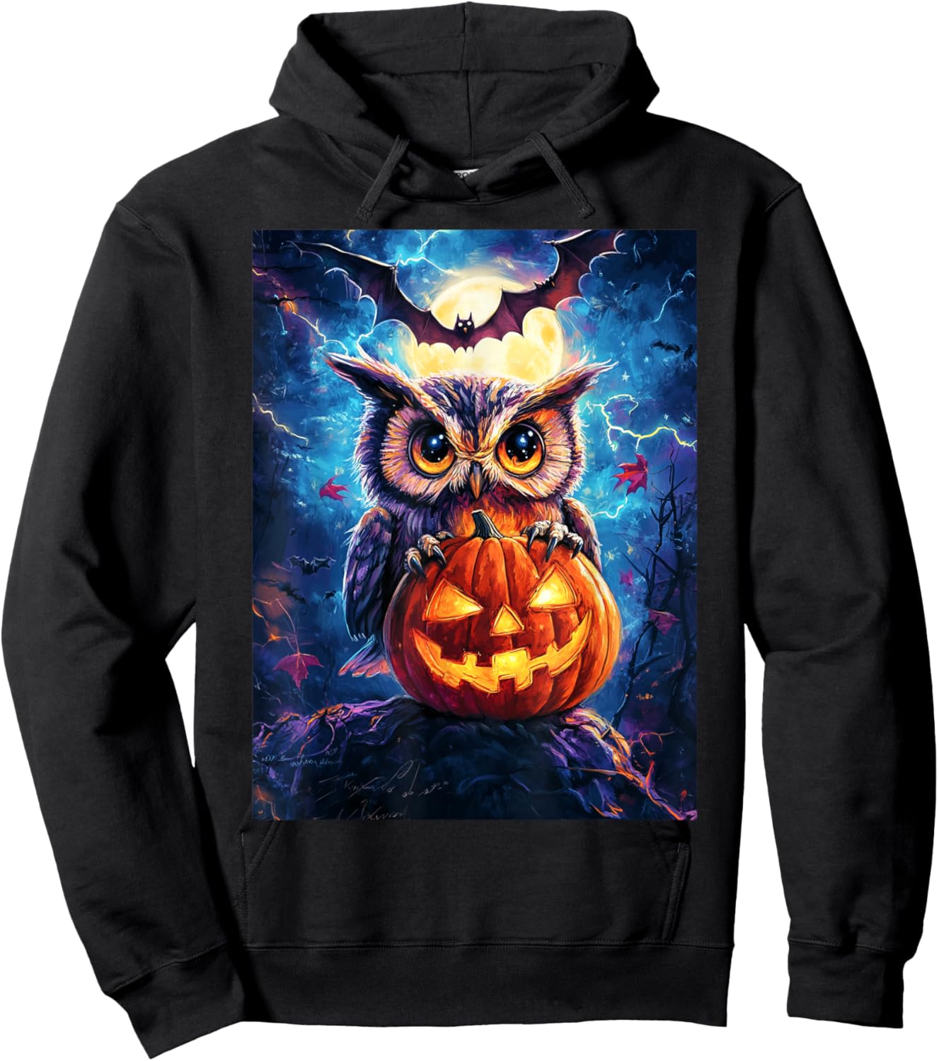 Halloween Girls Owl Boys Spooky Scary Pumpkin Kids Halloween Hoodie - Hoodie | Black