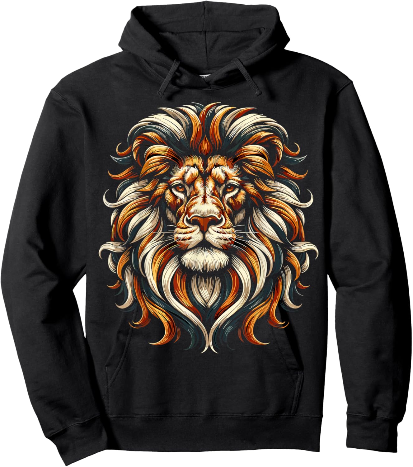 Lion Face Wild Animal Cute Lion Hoodie - Hoodie | Black
