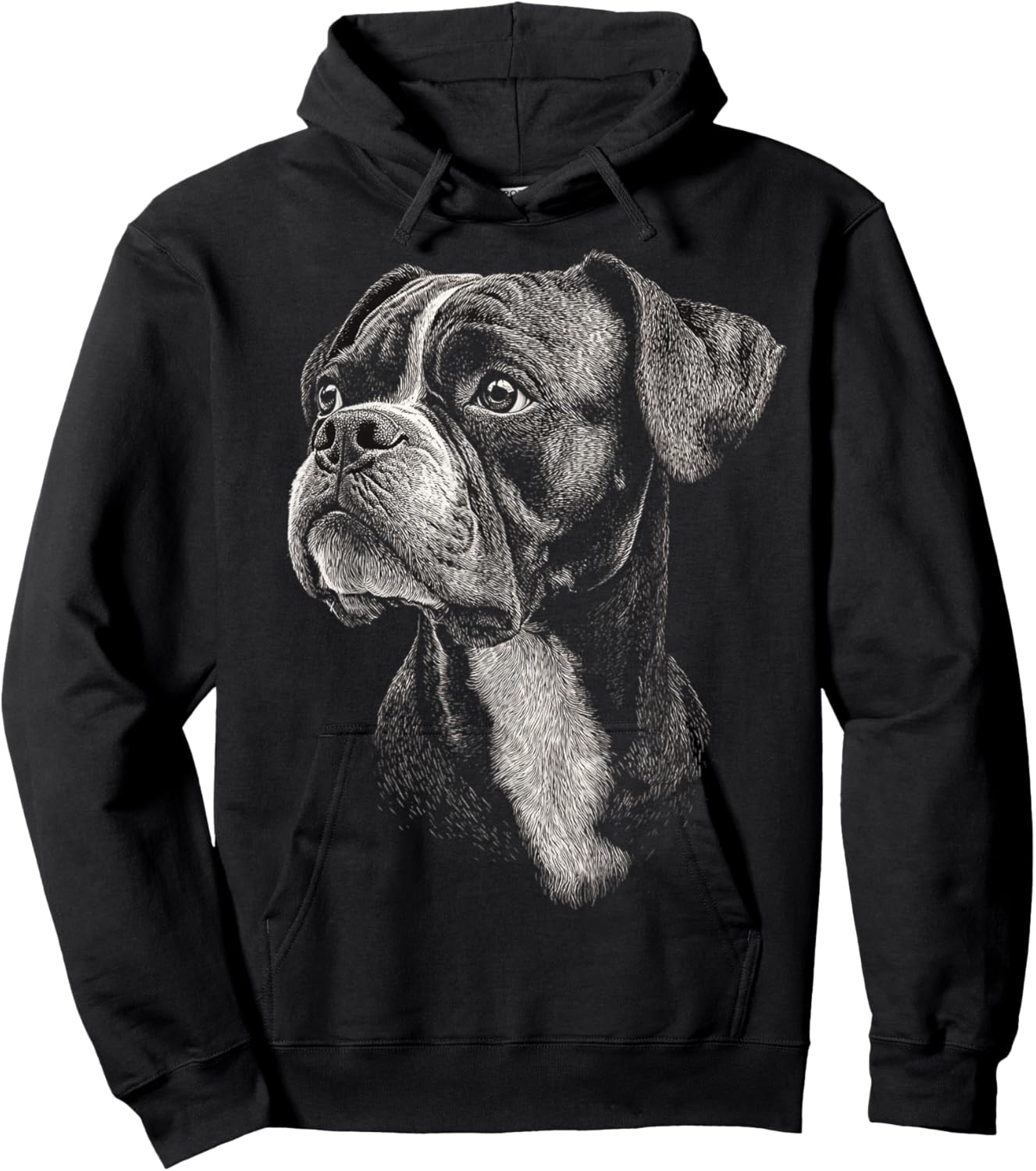 Boxer Dog Motif Pet Art Boxer Hoodie - Hoodie | Black