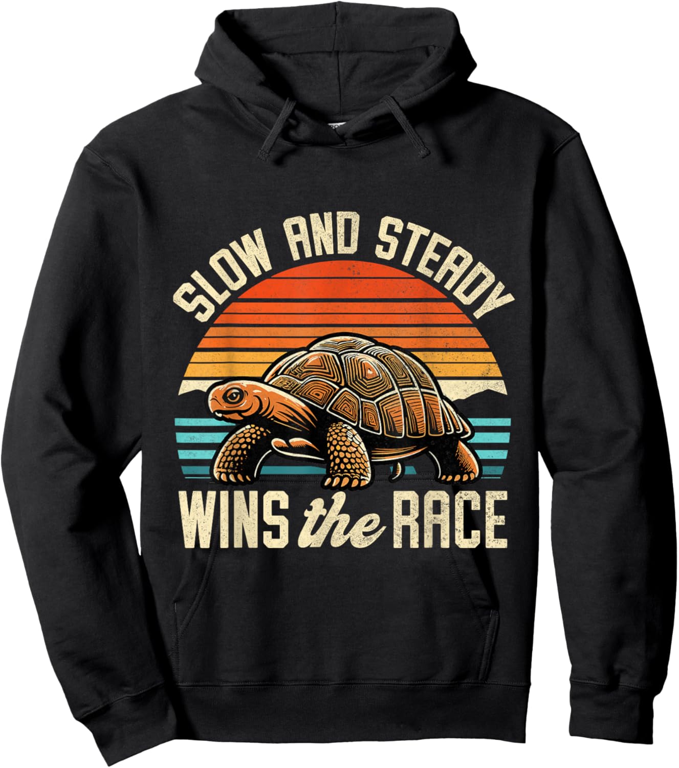 Slow and Steady Wins The Race Shirt Funny Sea Turtle Lover Hoodie - Hoodie | Black