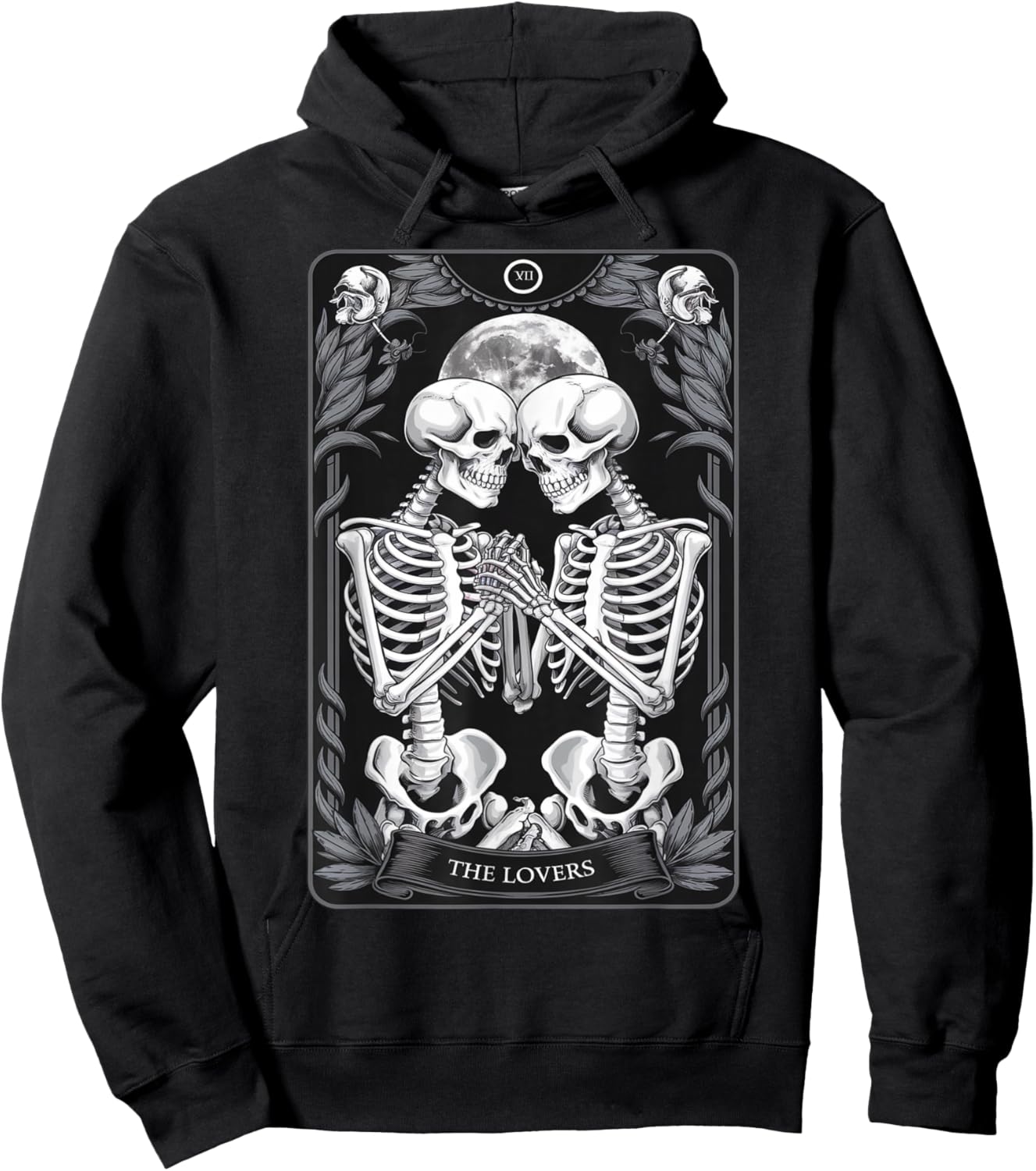 The Lovers Vintage Tarot Card Hoodie - Hoodie | Black