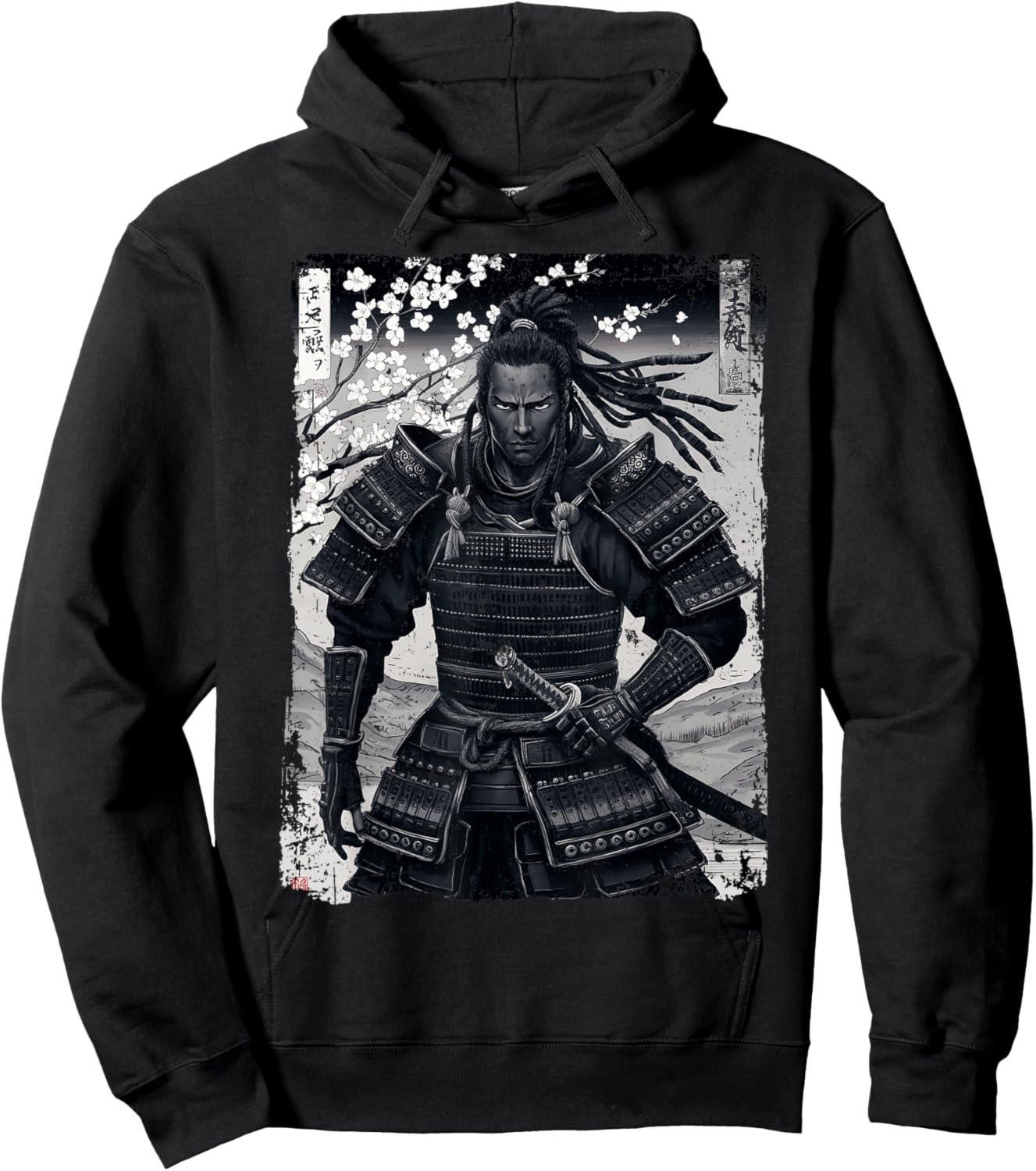 Black Afro African Japanese Style Yasuke Samurai Hoodie - Hoodie | Black