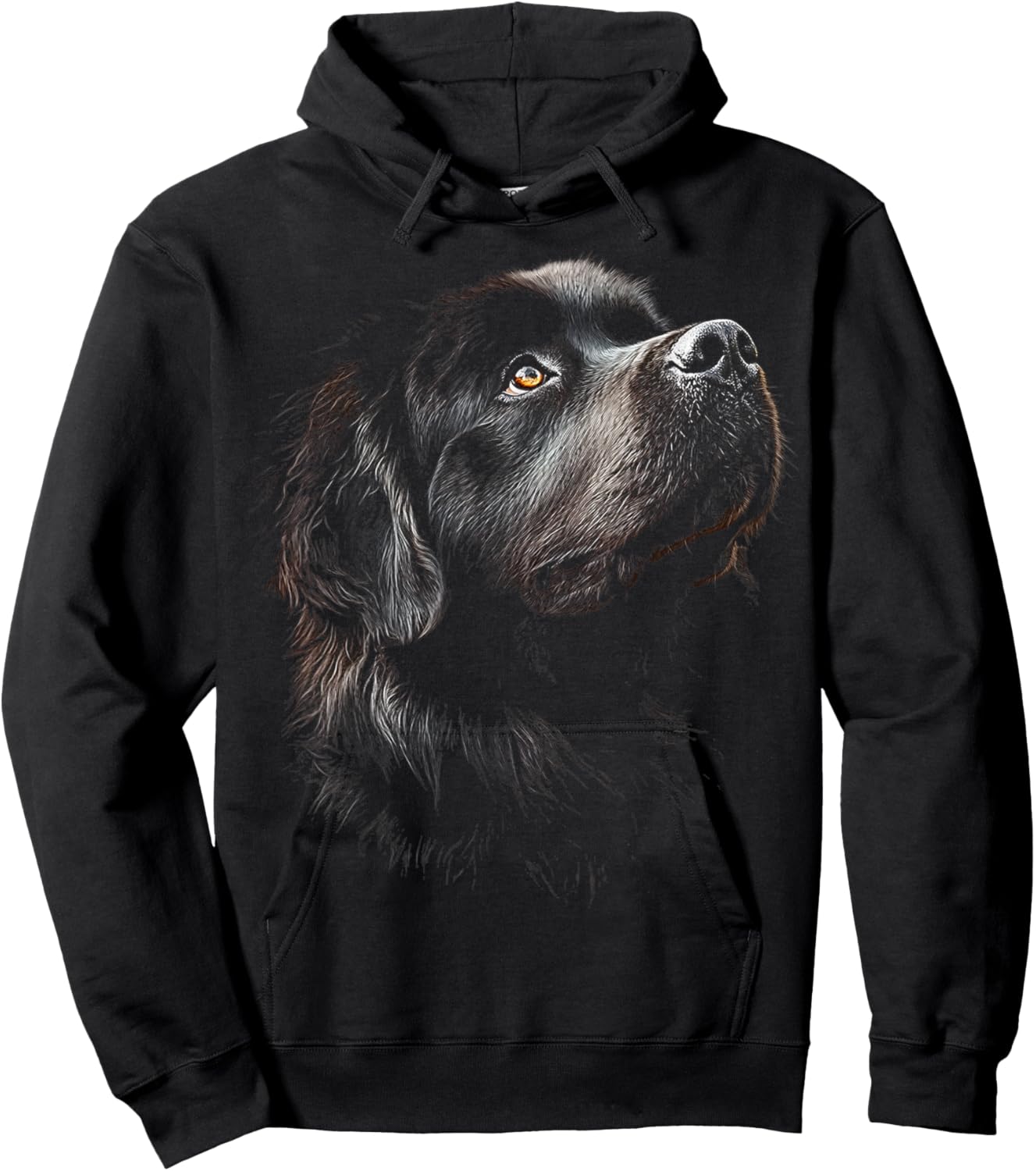 Newfoundland Dog Motif Pet Illustration Newfoundland Hoodie - Hoodie | Black