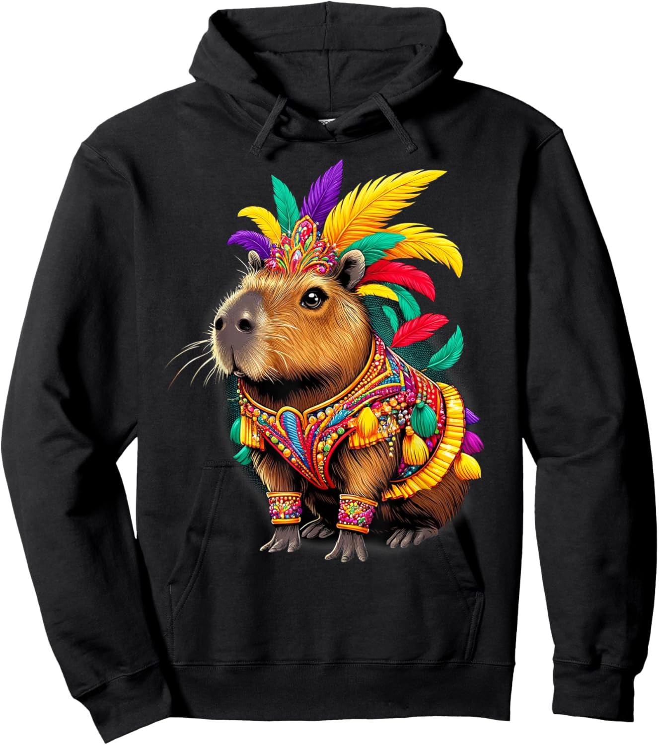 Funny Capybara Carnival Dress Brazil Heritage Latina Hoodie - Hoodie | Black