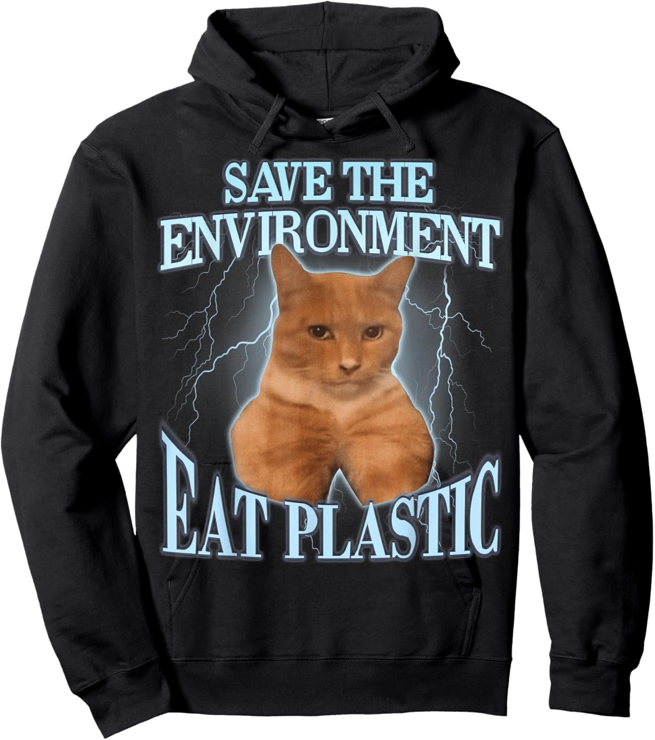 Save The Environment Eat Plastic Hoodie - Hoodie | Black