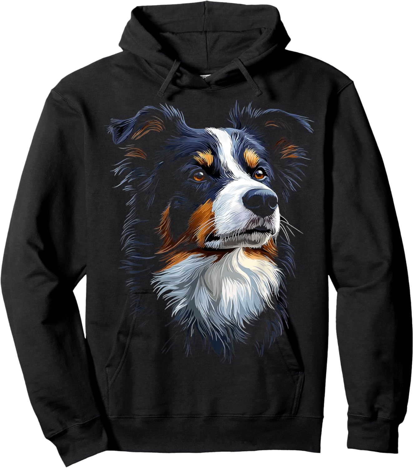 Border Collie Dog Motif Pet Artwork Border Collie Women Kids Hoodie - Hoodie | Black