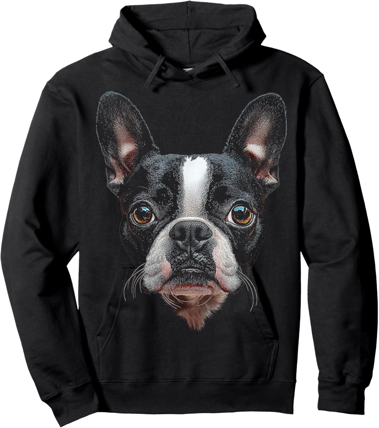 Boston Terrier Dog Graphic Pet Illustration Boston Terrier Hoodie - Hoodie | Black