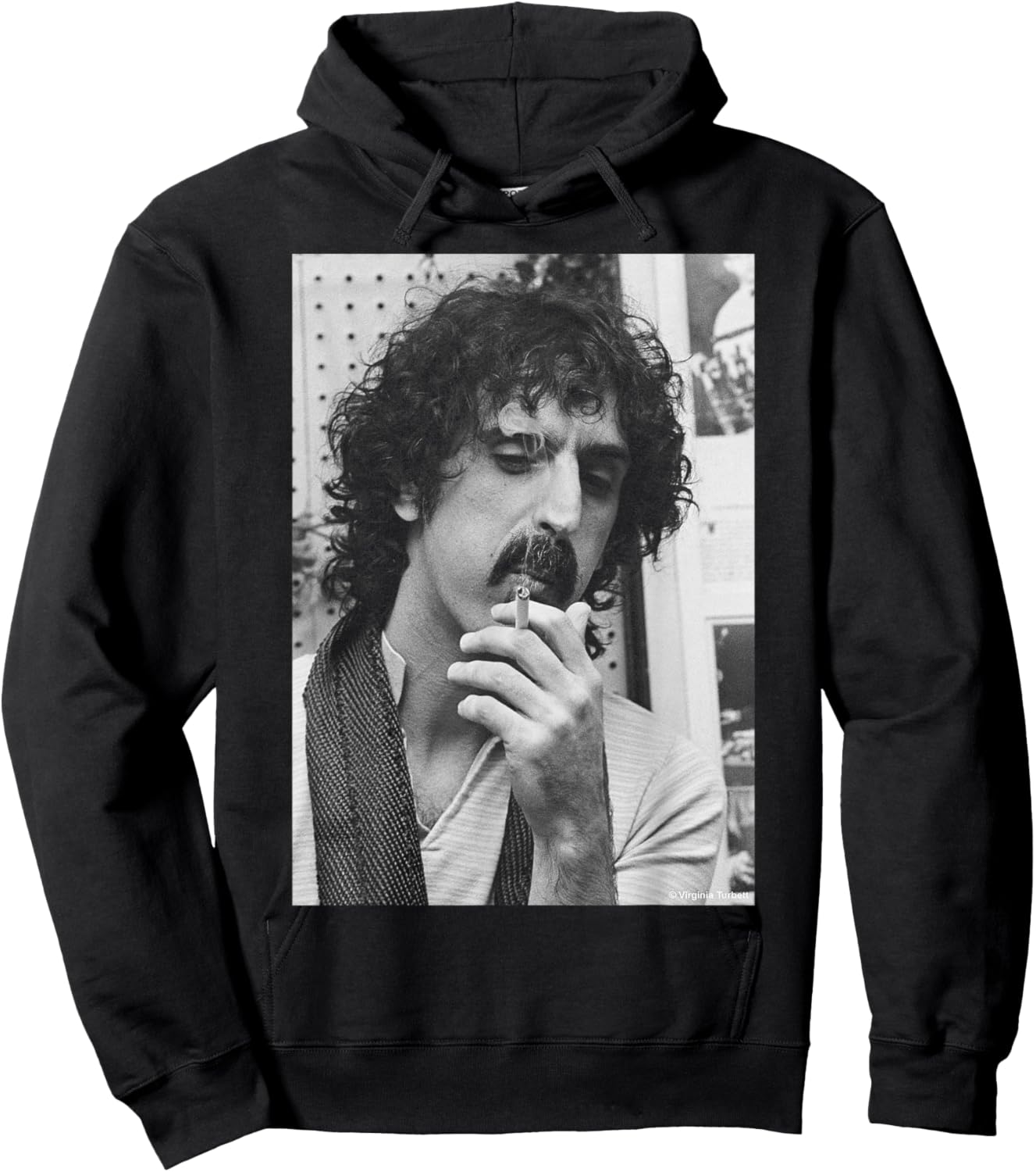 Smoking Frank Zappa by Virgina Turbett Hoodie - Hoodie | Black