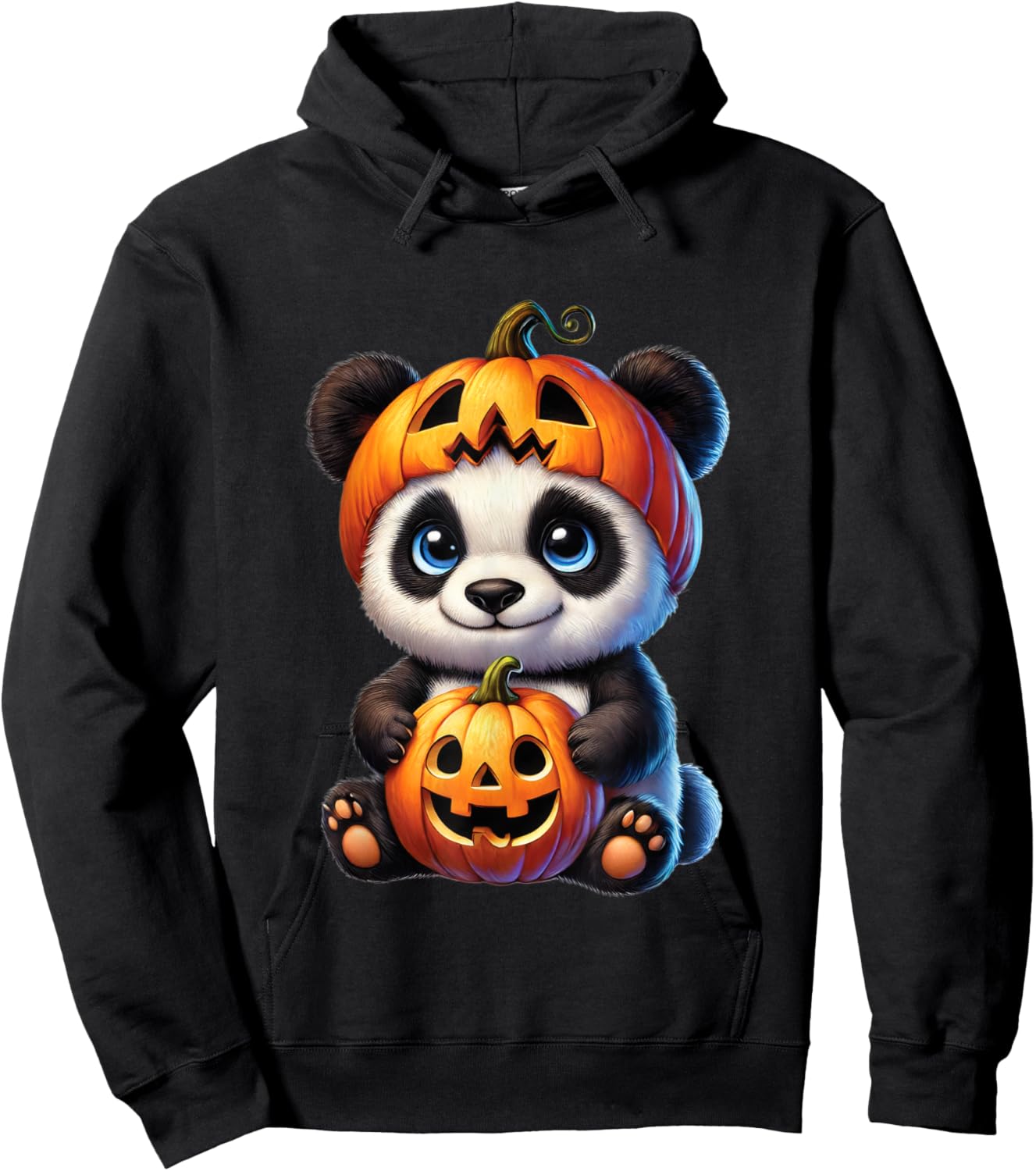 Panda Halloween Panda Pumpkin Halloween Panda Lover Hoodie - Hoodie | Black