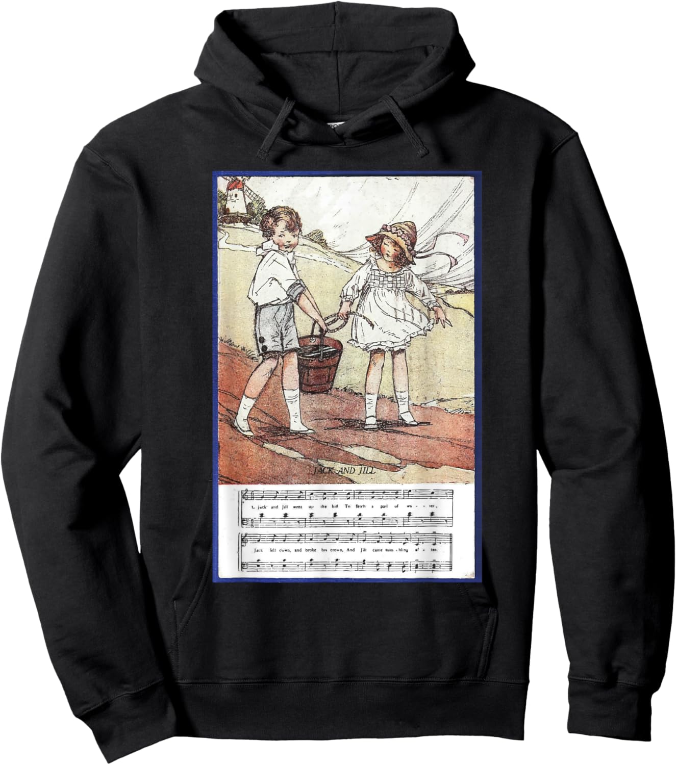 Jack and Jill, Kids Nursery Rytme, Poem Song for Children Hoodie - Hoodie | Black