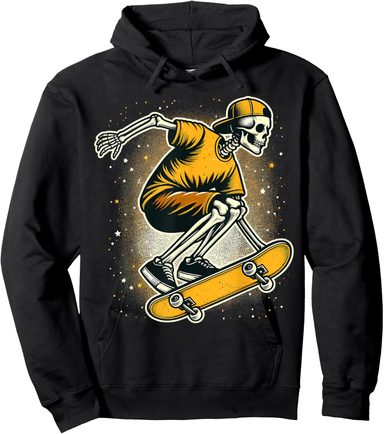Halloween Skeleton Skater Skateboard Hoodie - Hoodie | Black