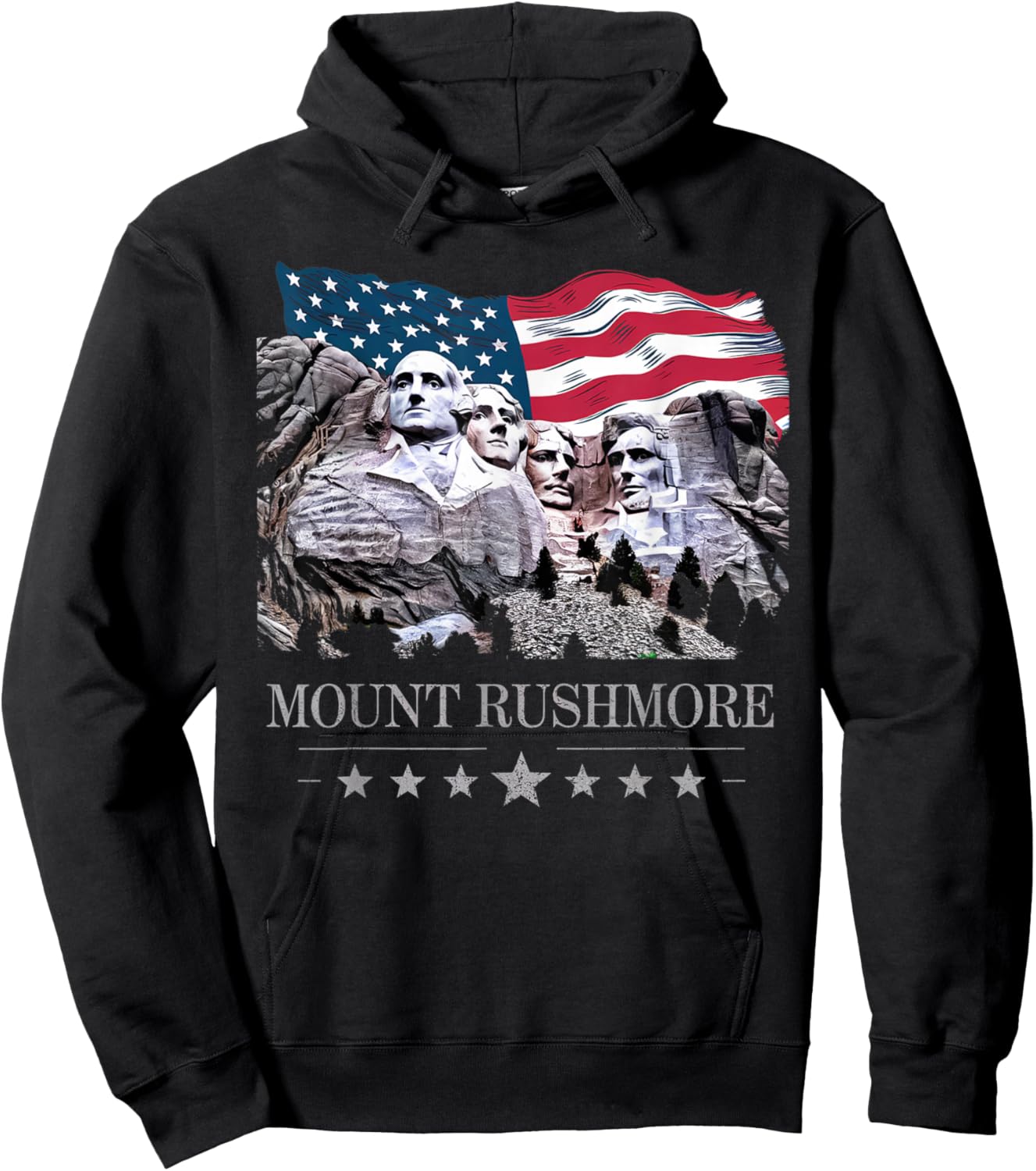 Mount Mt Rushmore South Dakota Souvenir USA Adventure Lover Hoodie - Hoodie | Black