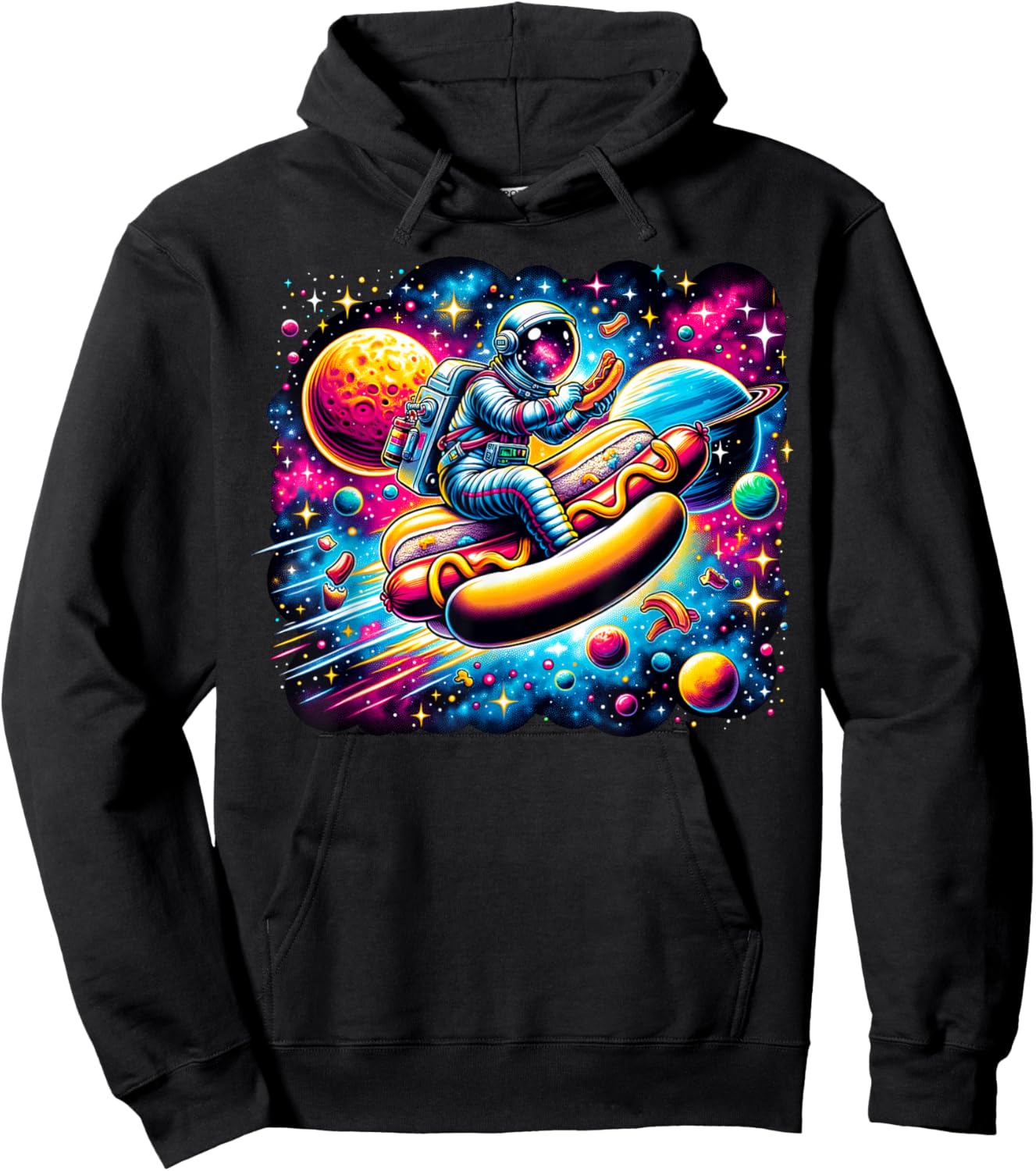 Hot Dog snack foodie eating delicious Hot Dog Men Women Kids Hoodie - Hoodie | Black