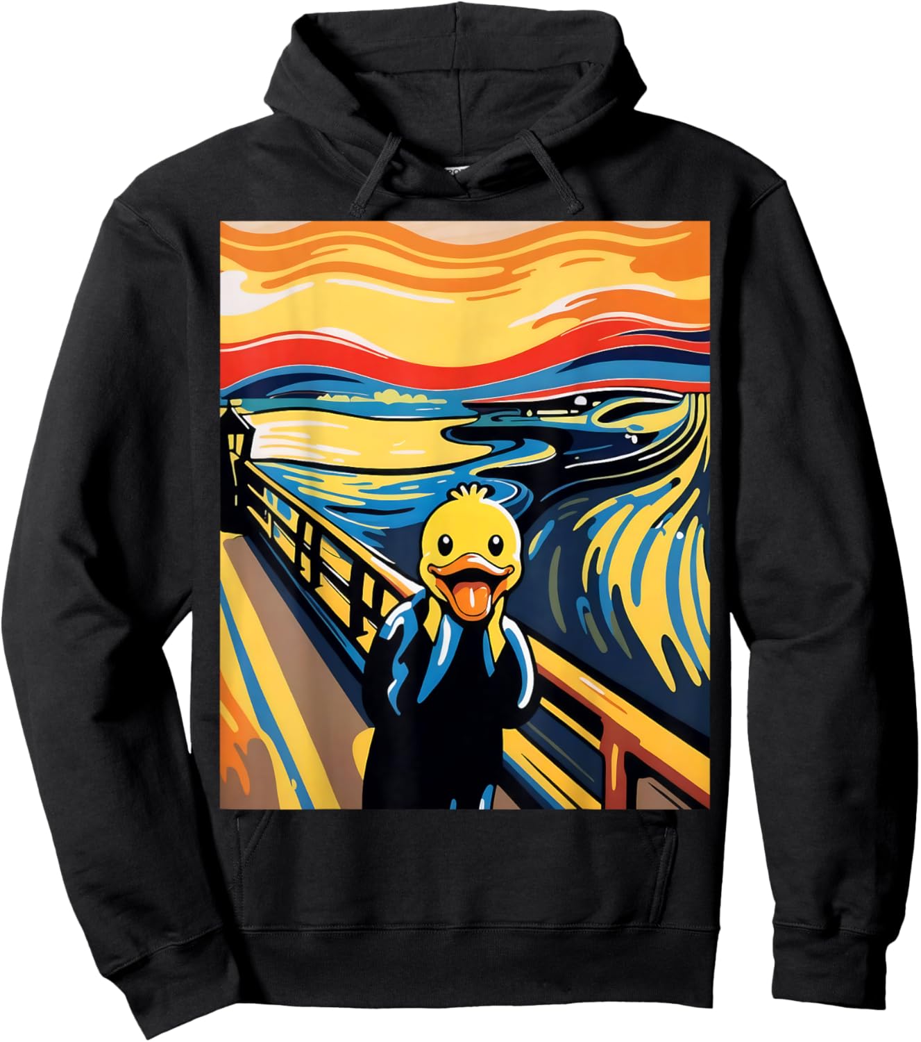 Funny Rubber Duck The Scream Ducky Lovers Men Women Kids Hoodie - Hoodie | Black