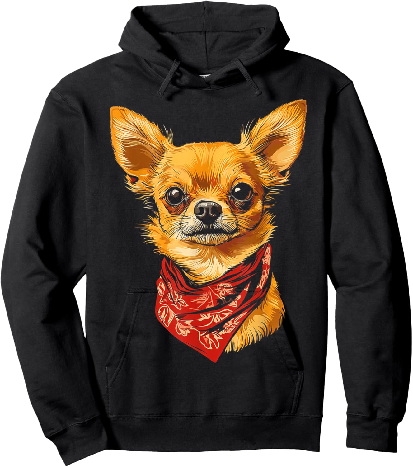 Chihuahua Dog Motif Pet Illustration Chihuahua Hoodie - Hoodie | Black