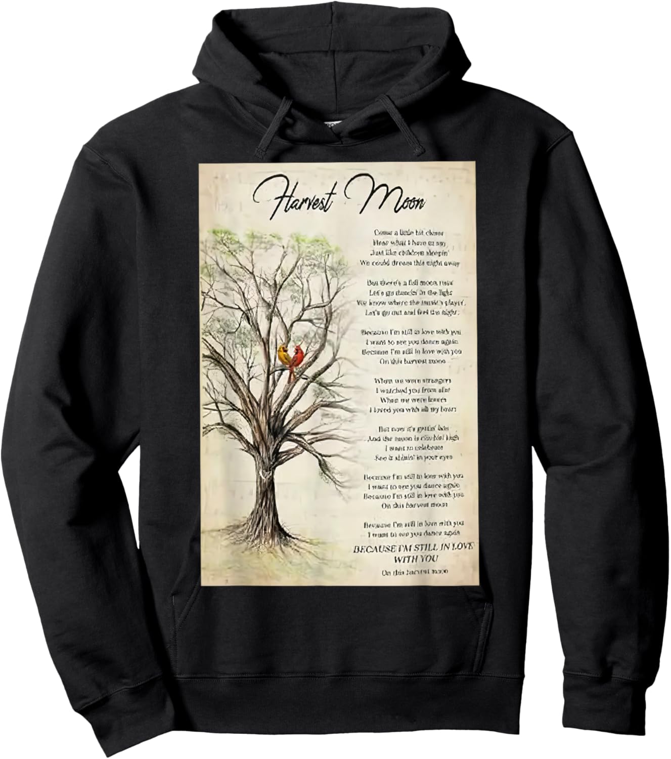 Harvest Moon Lyrics Poster Hoodie - Hoodie | Black