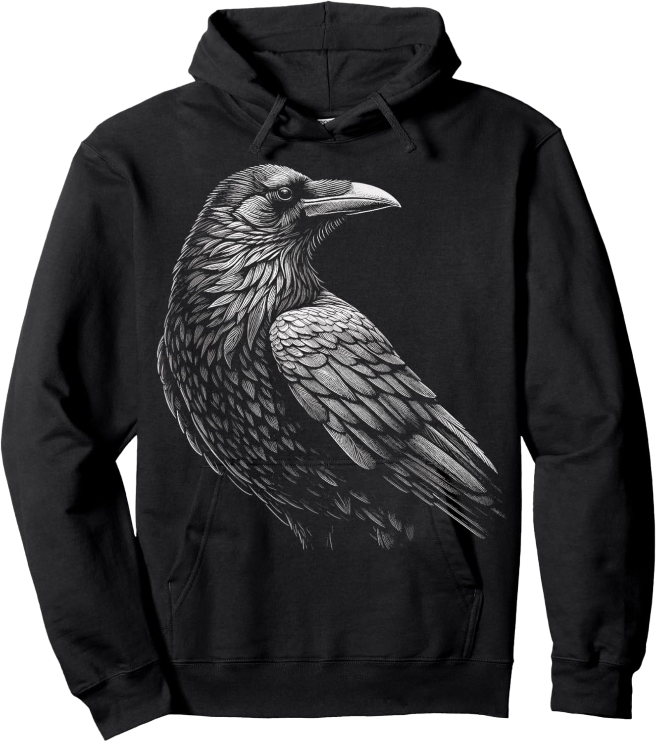 Beautiful Black Raven Crow Artwork Hoodie - Hoodie | Black