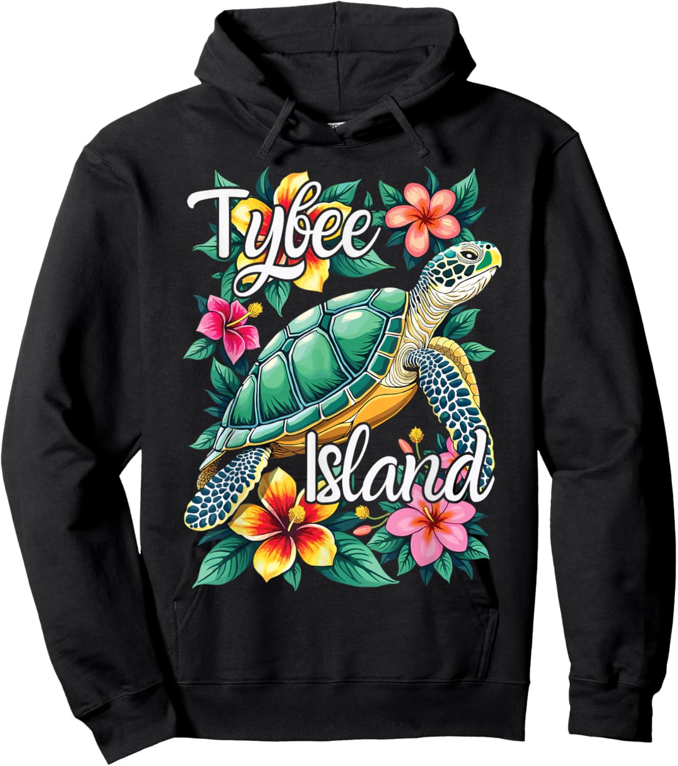 Tybee Island Sea Turtle, Tybee Island Hoodie - Hoodie | Black