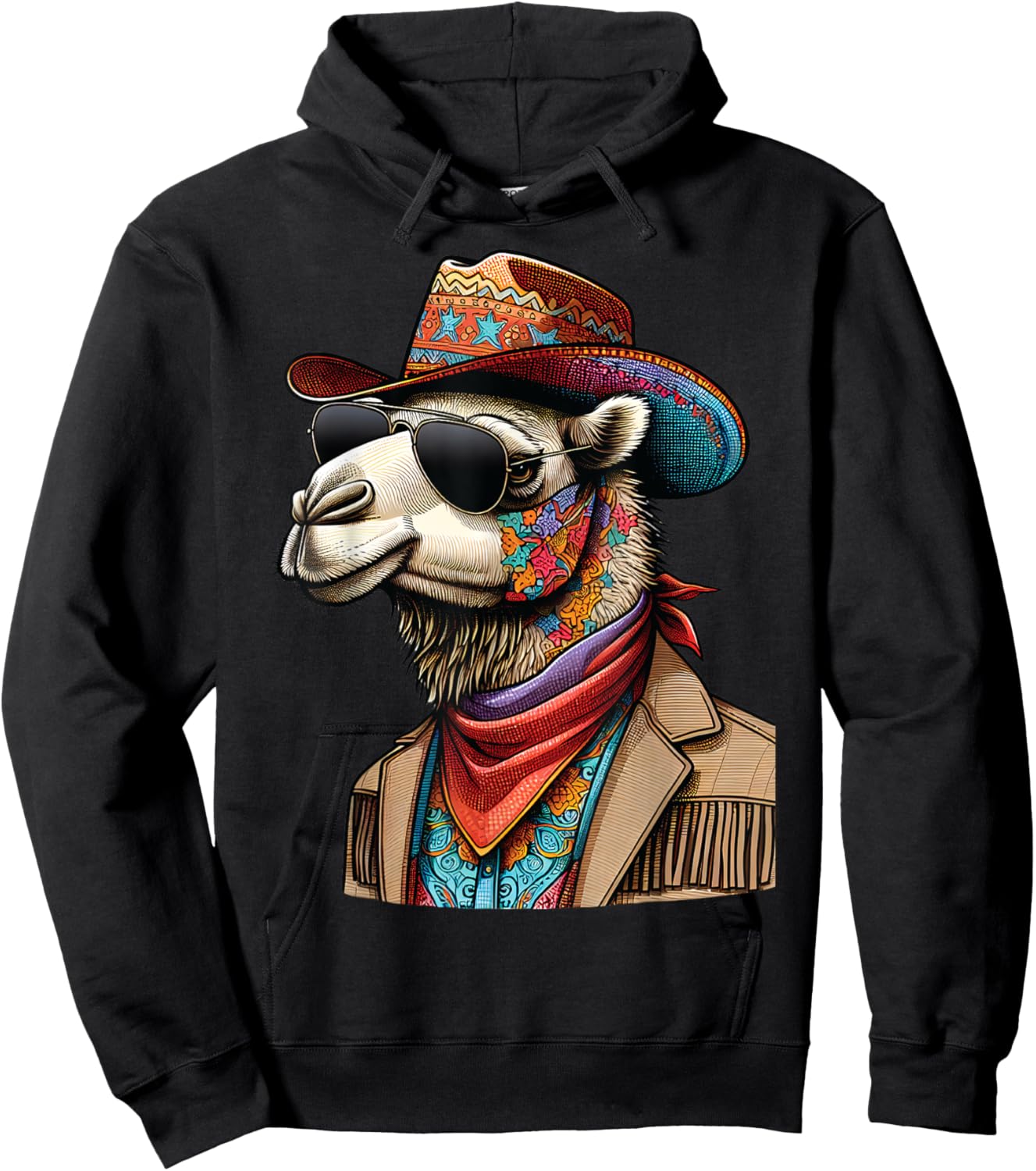 Cowboy Camel Funny Wild West Sheriff Camels Hoodie - Hoodie | Black