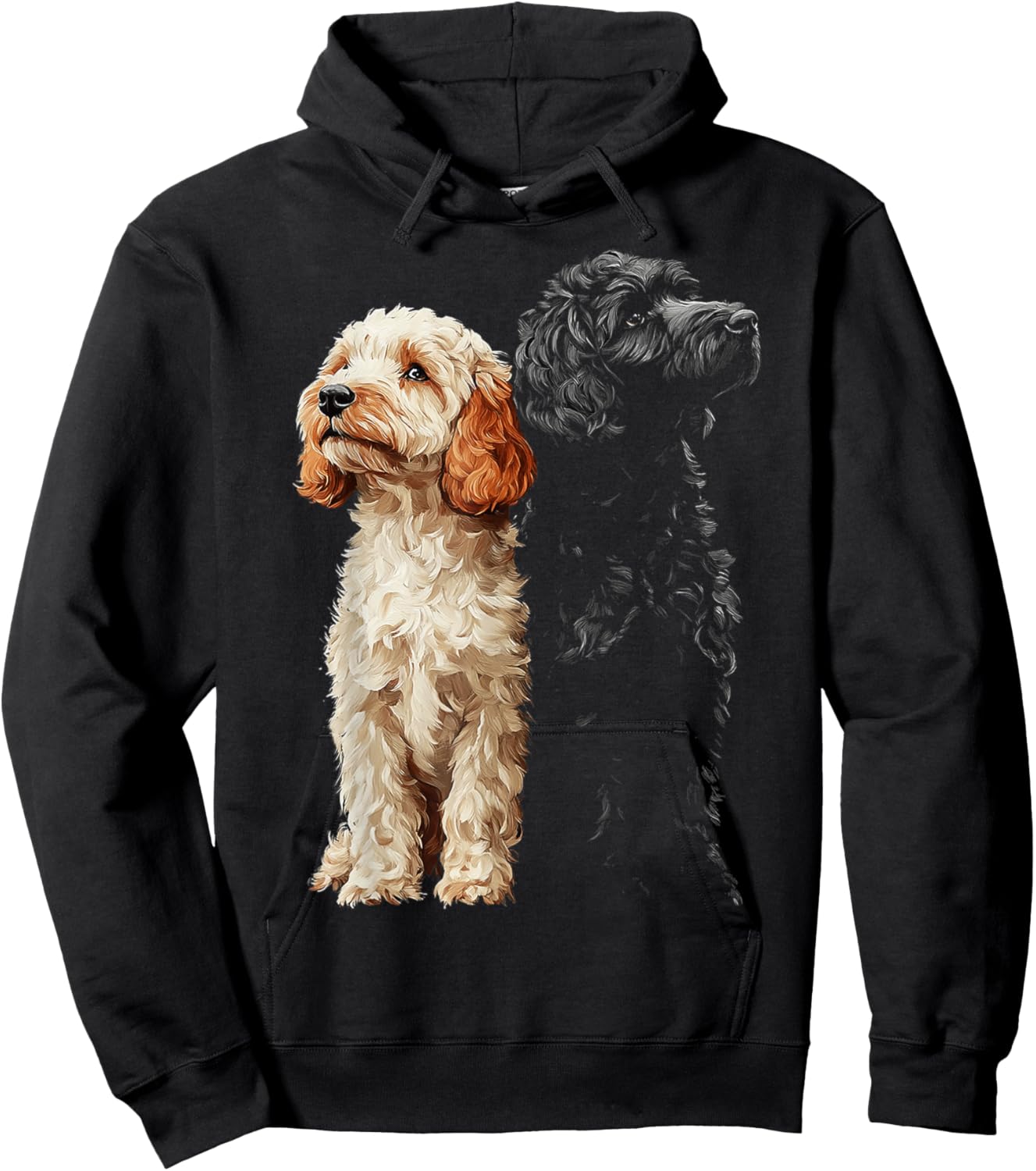 Labradoodle Dog Motif Pet Illustration Labradoodle Women Kids Hoodie - Hoodie | Black