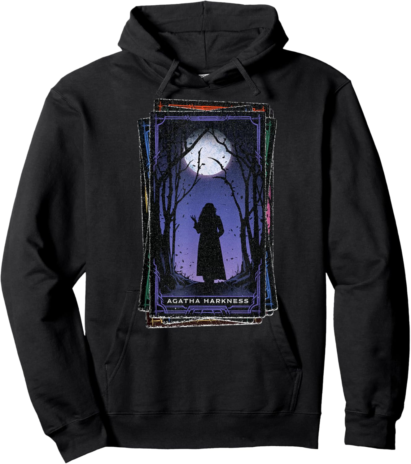 Marvel Agatha All Along Disney+ Agatha Harkness Tarot Card Hoodie - Hoodie | Black