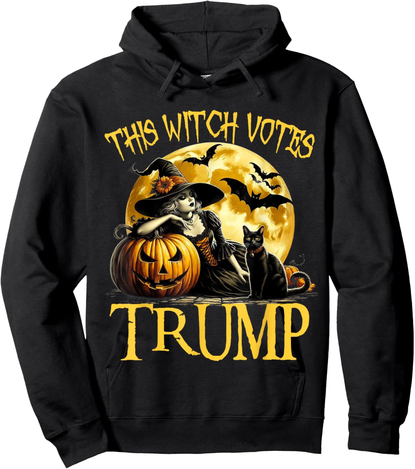 This Witch Votes Trump Halloween Costume Trumpkin Witch Hoodie - Hoodie | Black