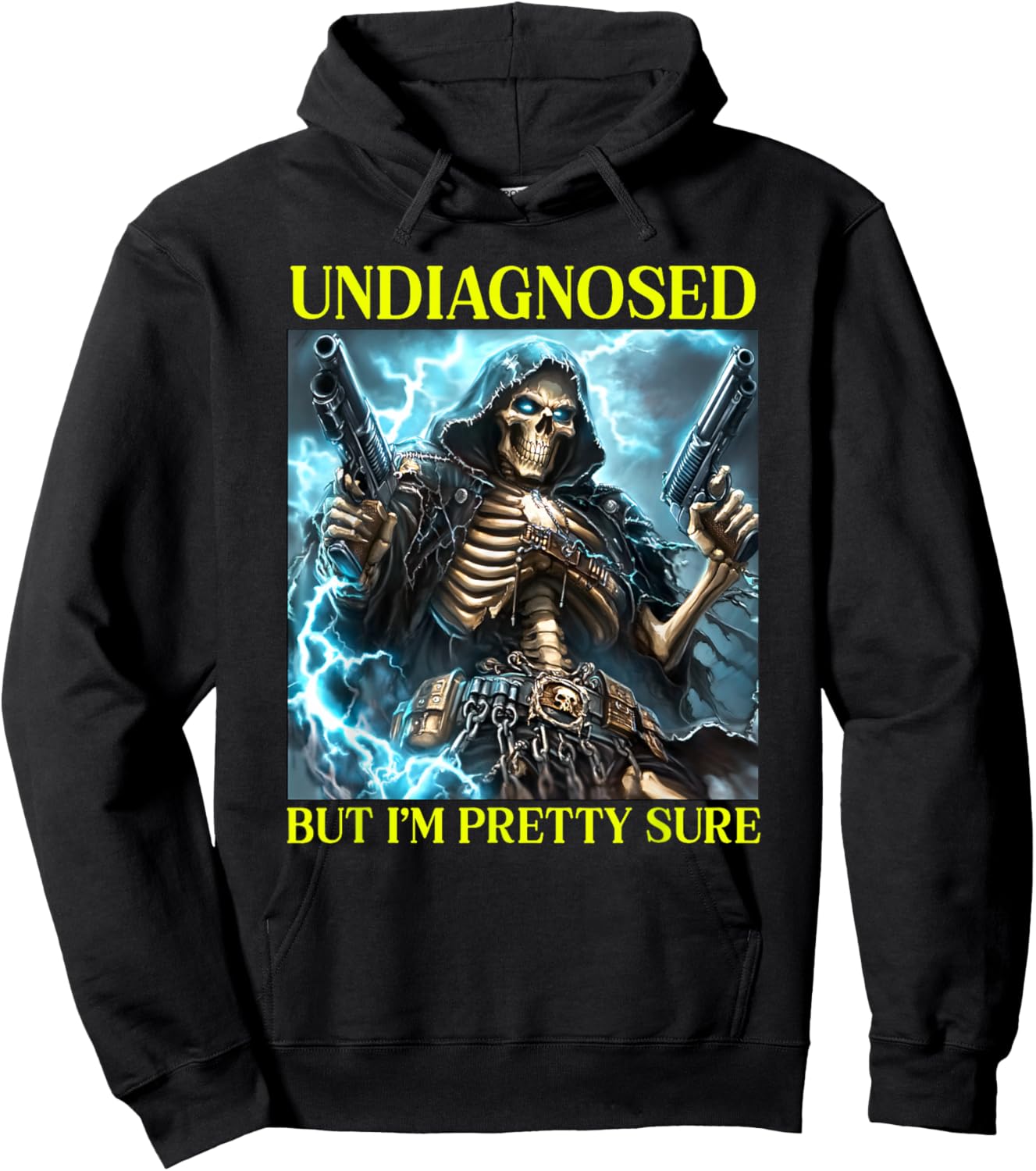 Undiagnosed But I'm Pretty Sure Skeleton Autism Meme Hoodie - Hoodie | Black